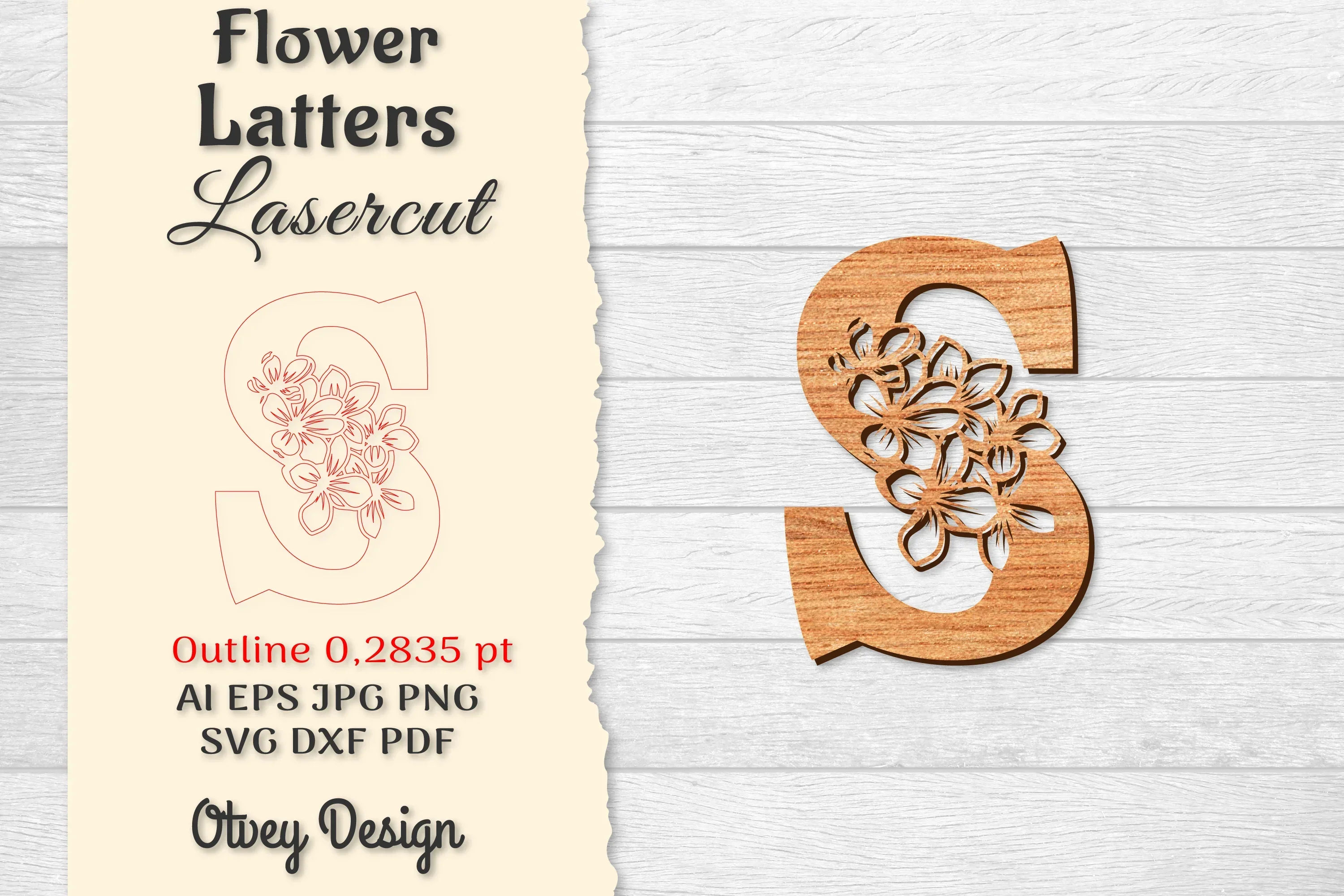 Flower Letters Laser Cut SVG Bundle