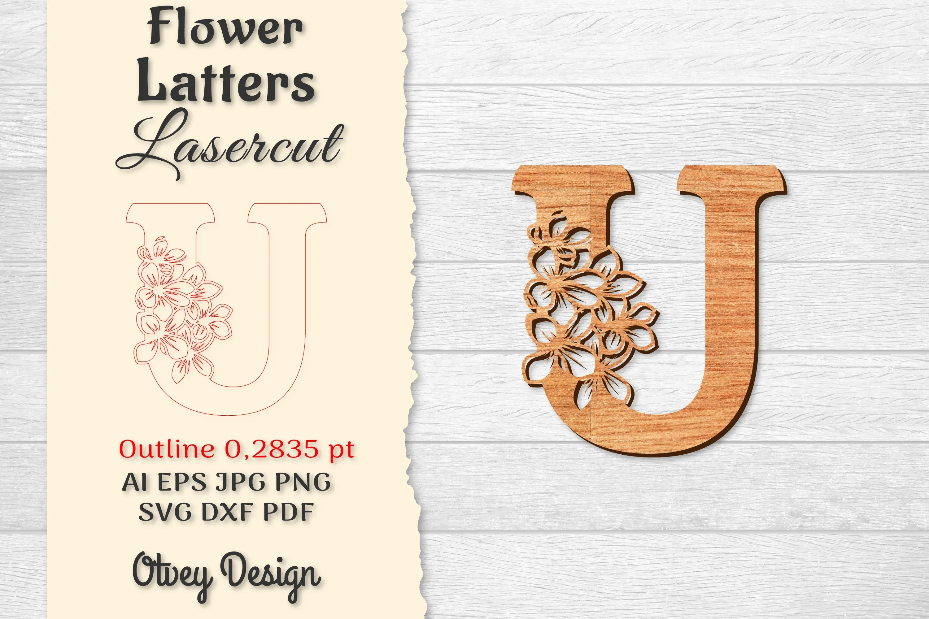 Flower Letters Laser Cut SVG Bundle