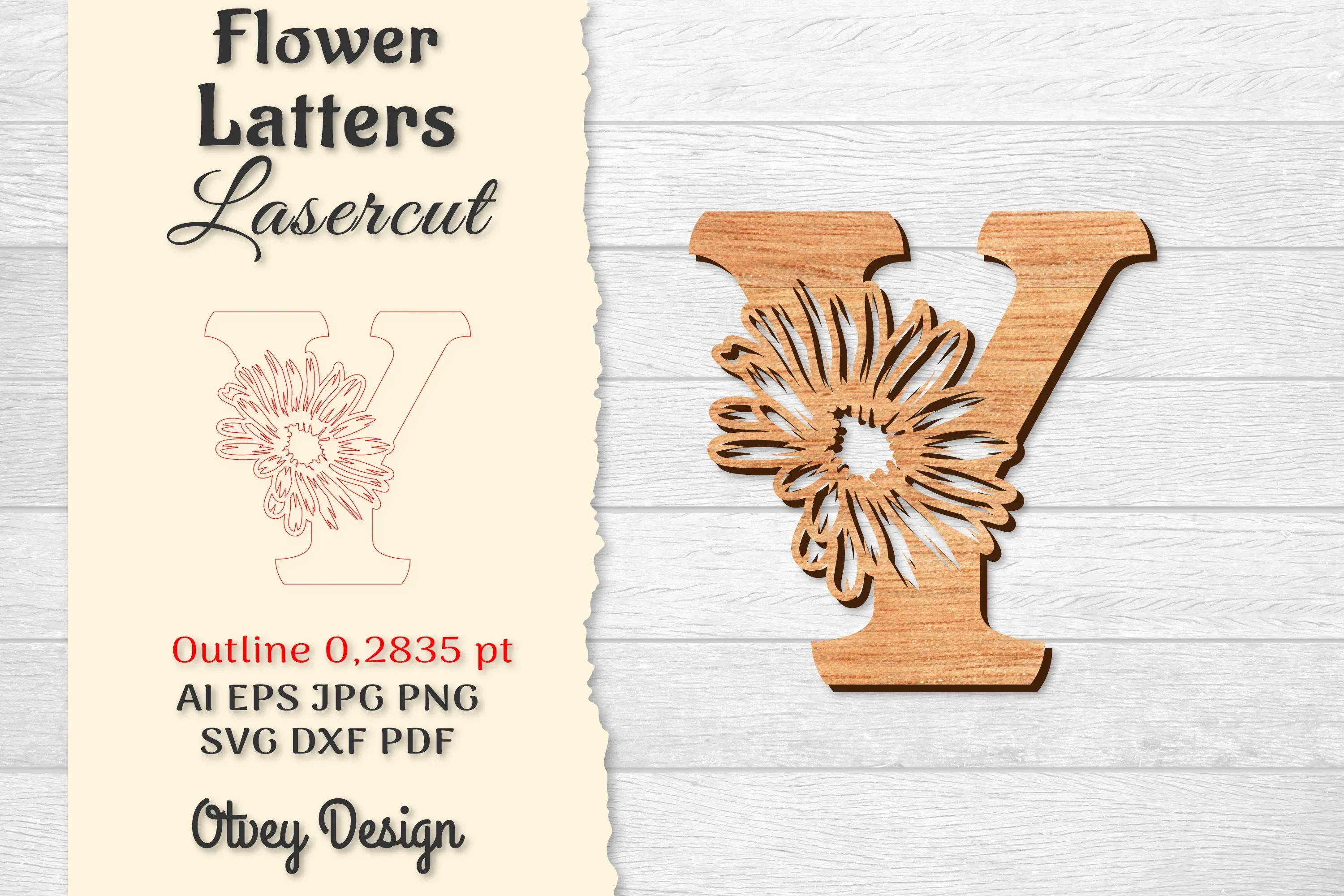 Flower Letters Laser Cut SVG Bundle