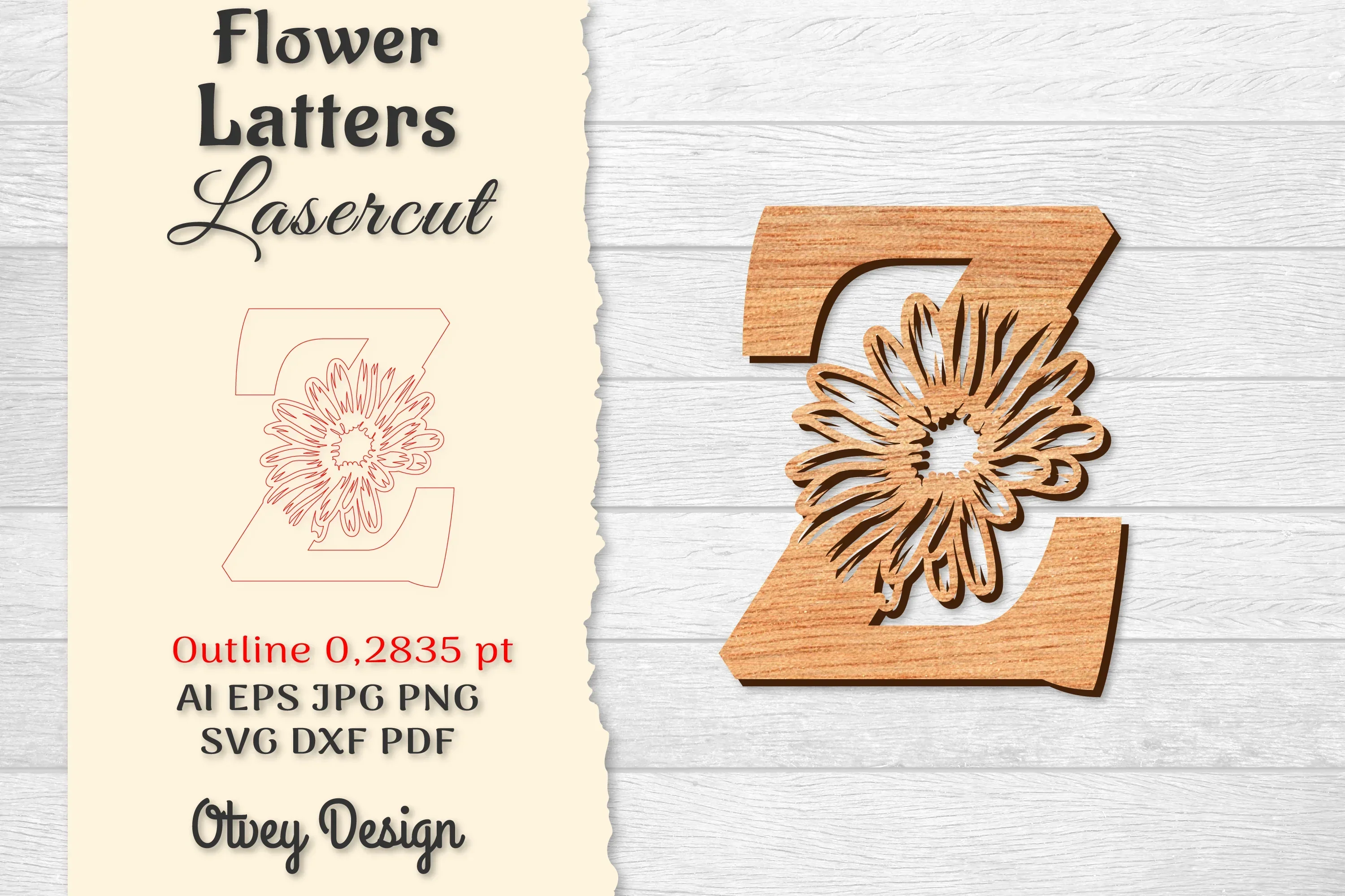 Flower Letters Laser Cut SVG Bundle