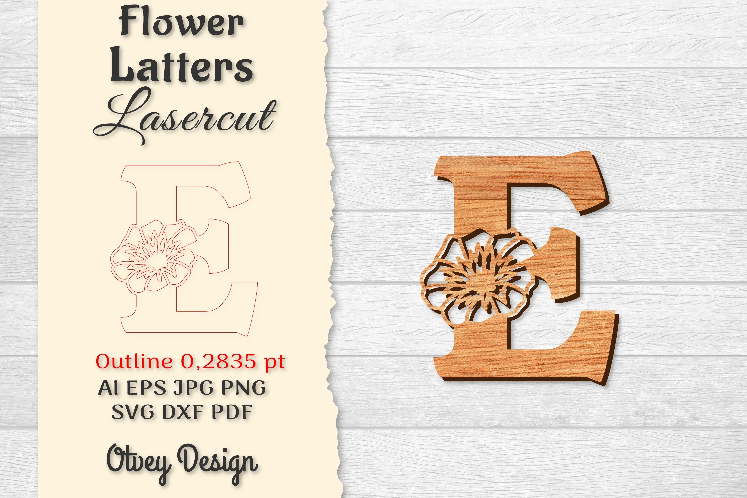Flower Letters Laser Cut SVG Bundle