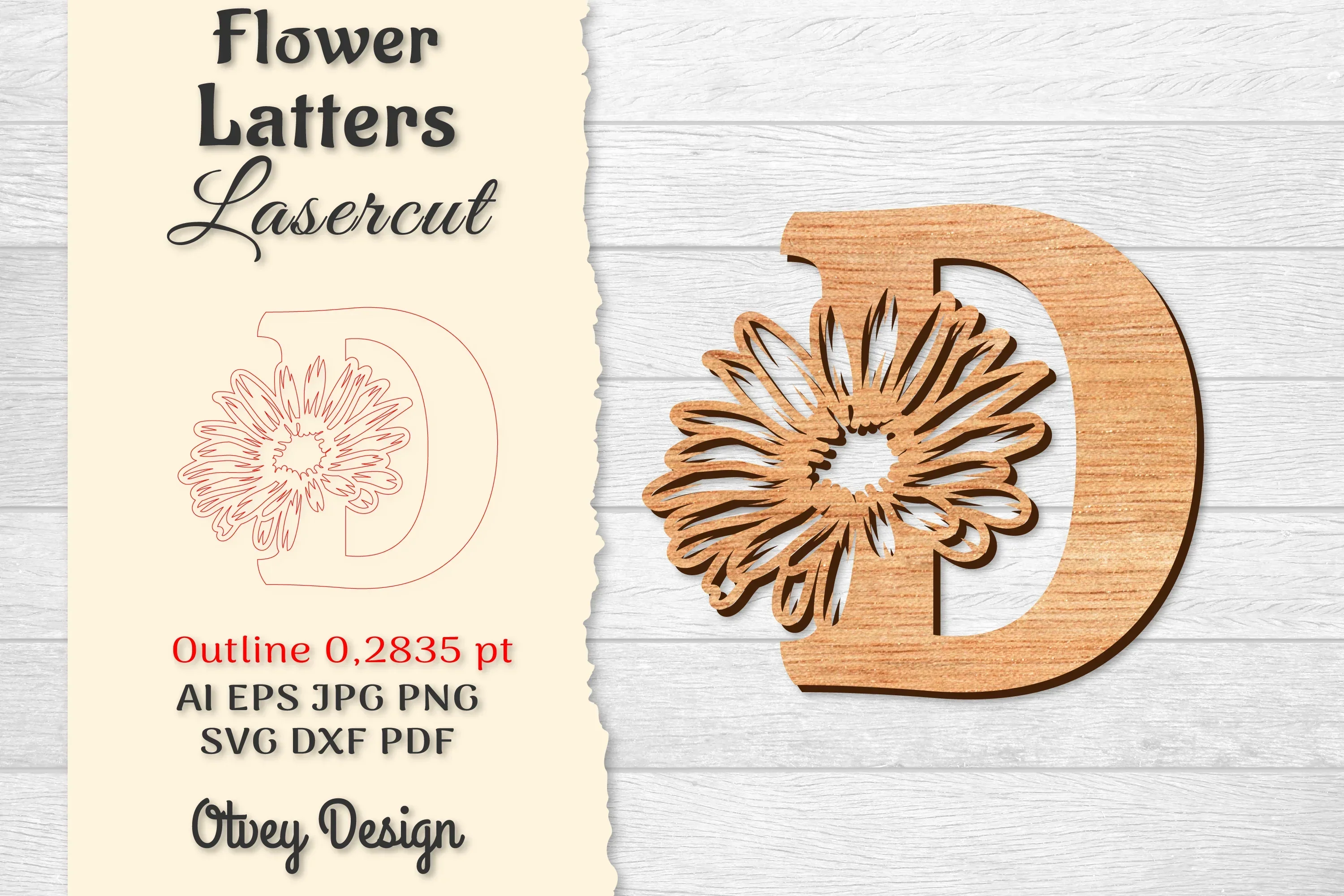 Flower Letters Laser Cut SVG Bundle