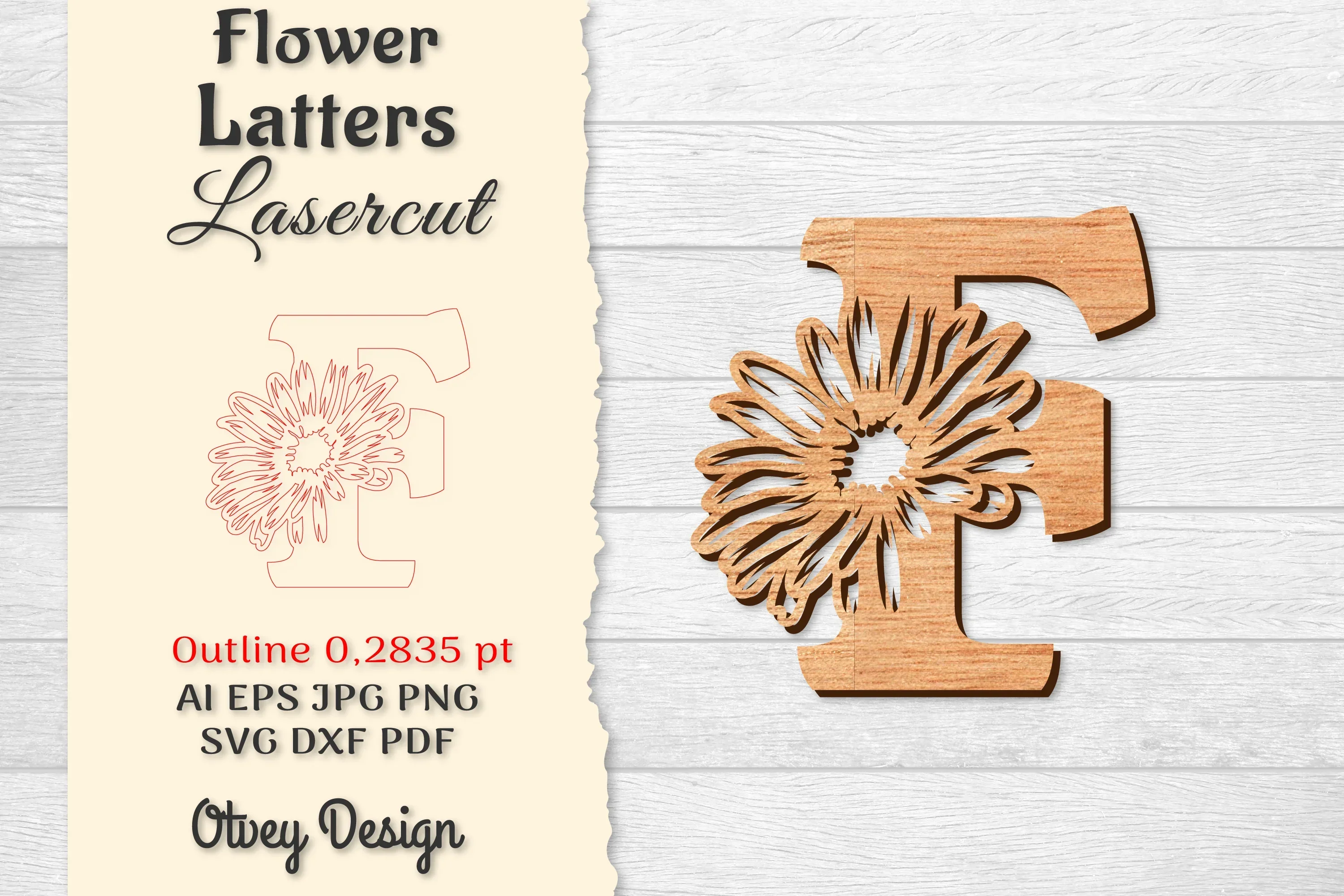 Flower Letters Laser Cut SVG Bundle