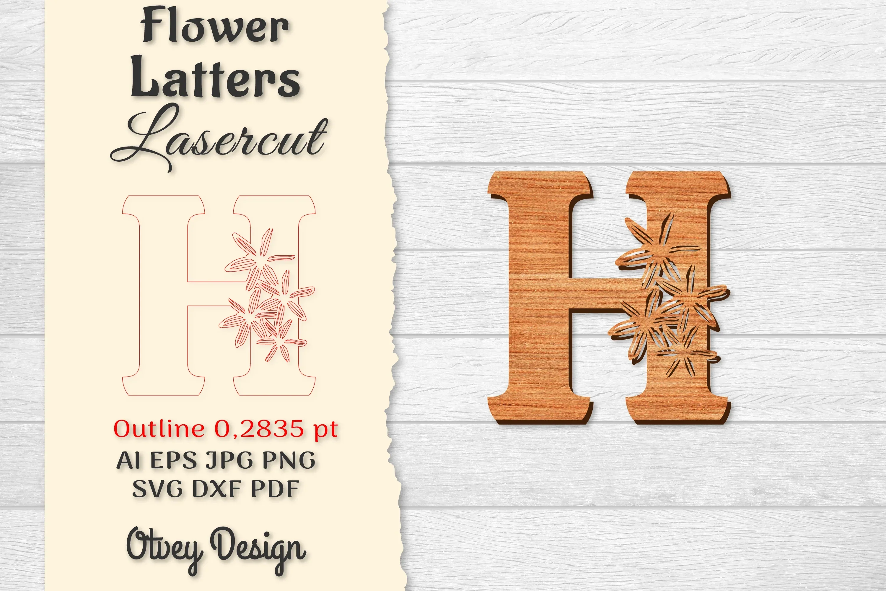 Flower Letters Laser Cut SVG Bundle