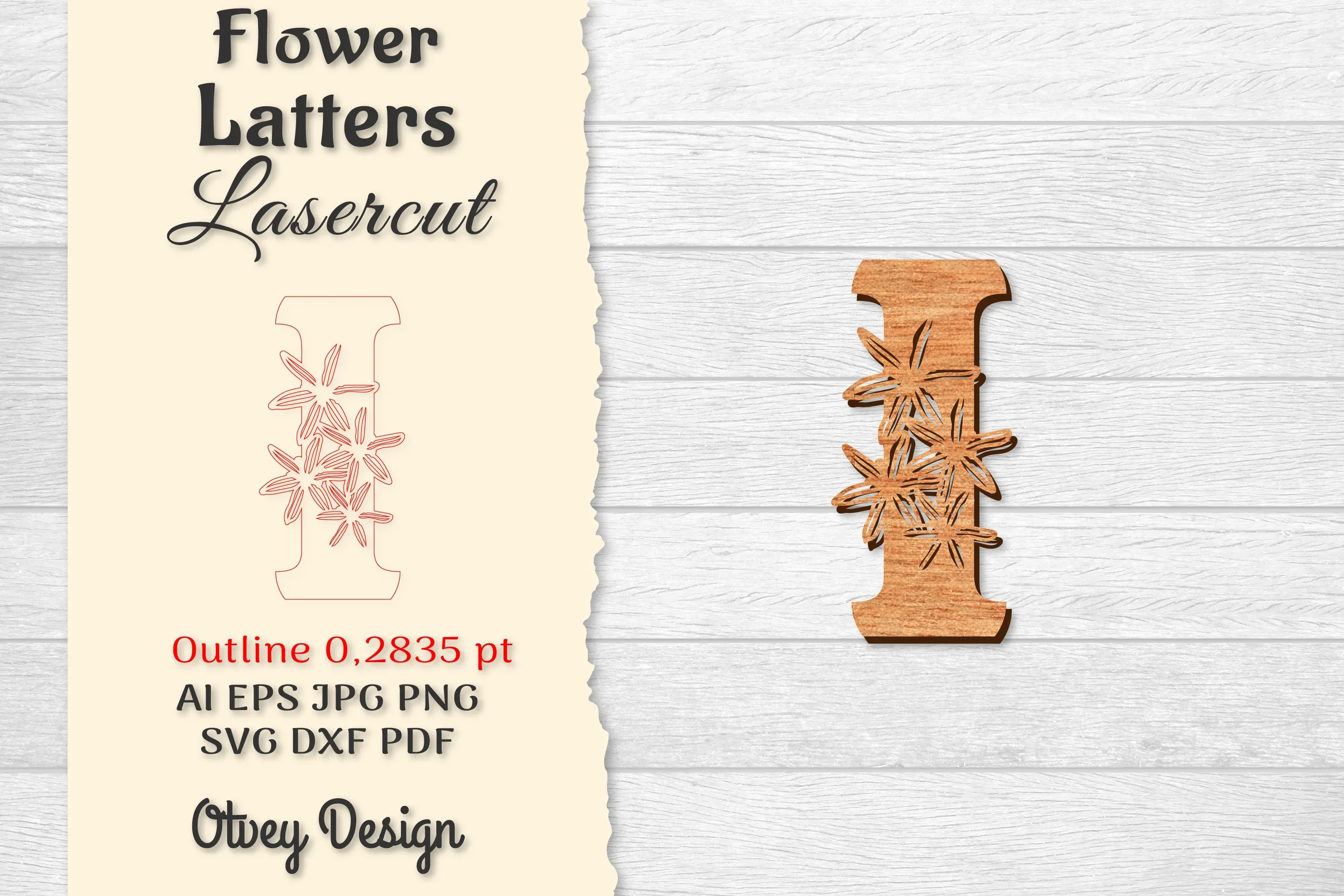 Flower Letters Laser Cut SVG Bundle