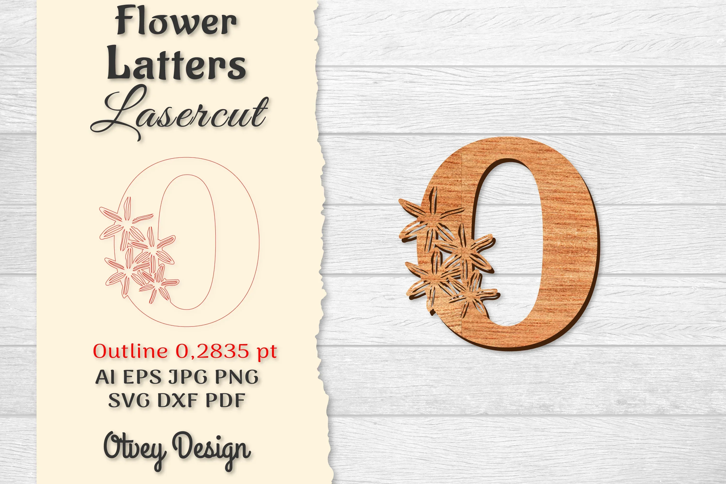 Flower Letters Laser Cut SVG Bundle