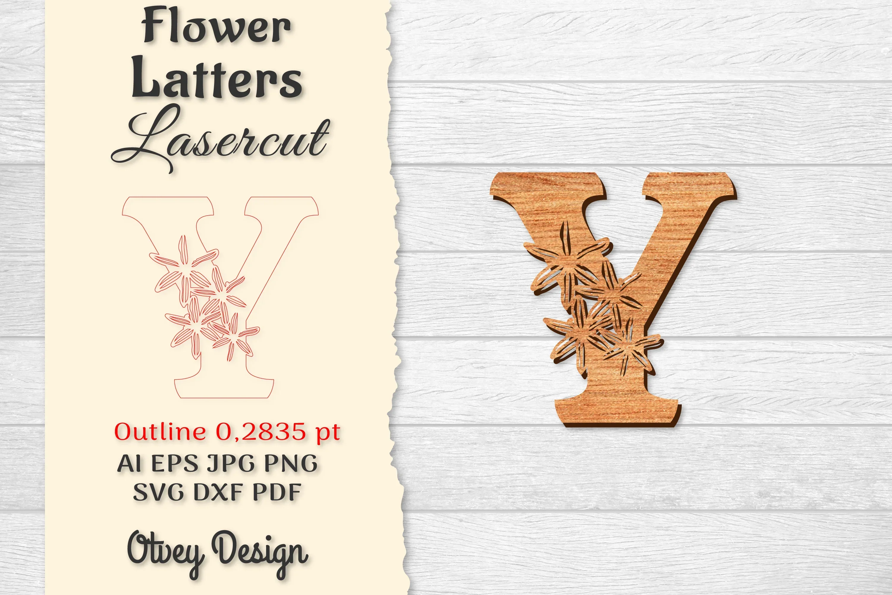 Flower Letters Laser Cut SVG Bundle