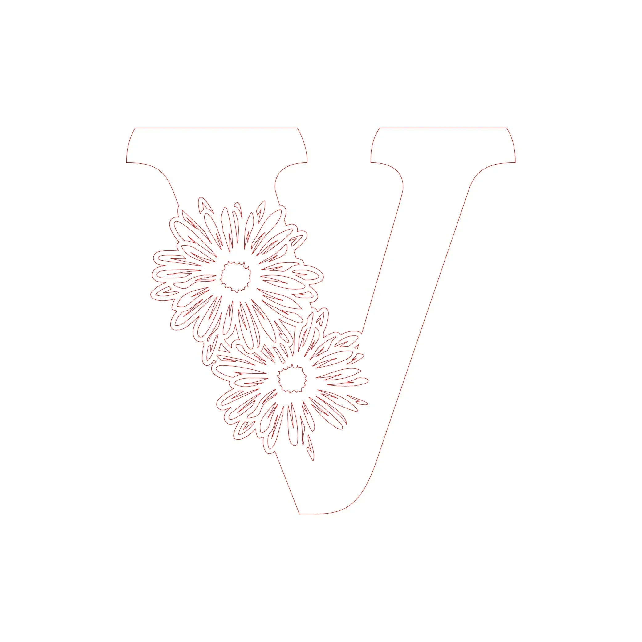 Flower Letters Laser Cut SVG Bundle - Image 4