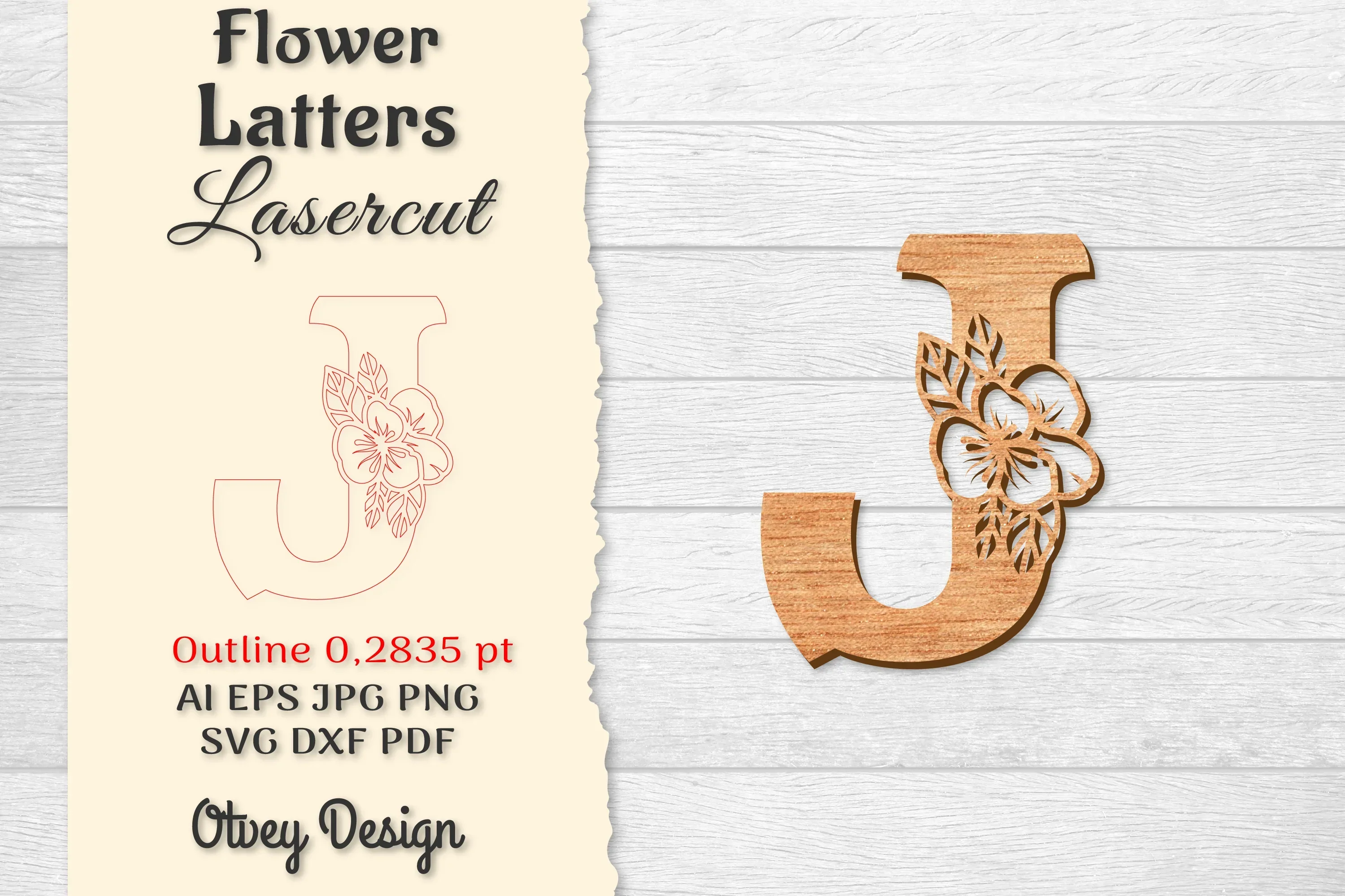 Flower Letters Laser Cut SVG Bundle