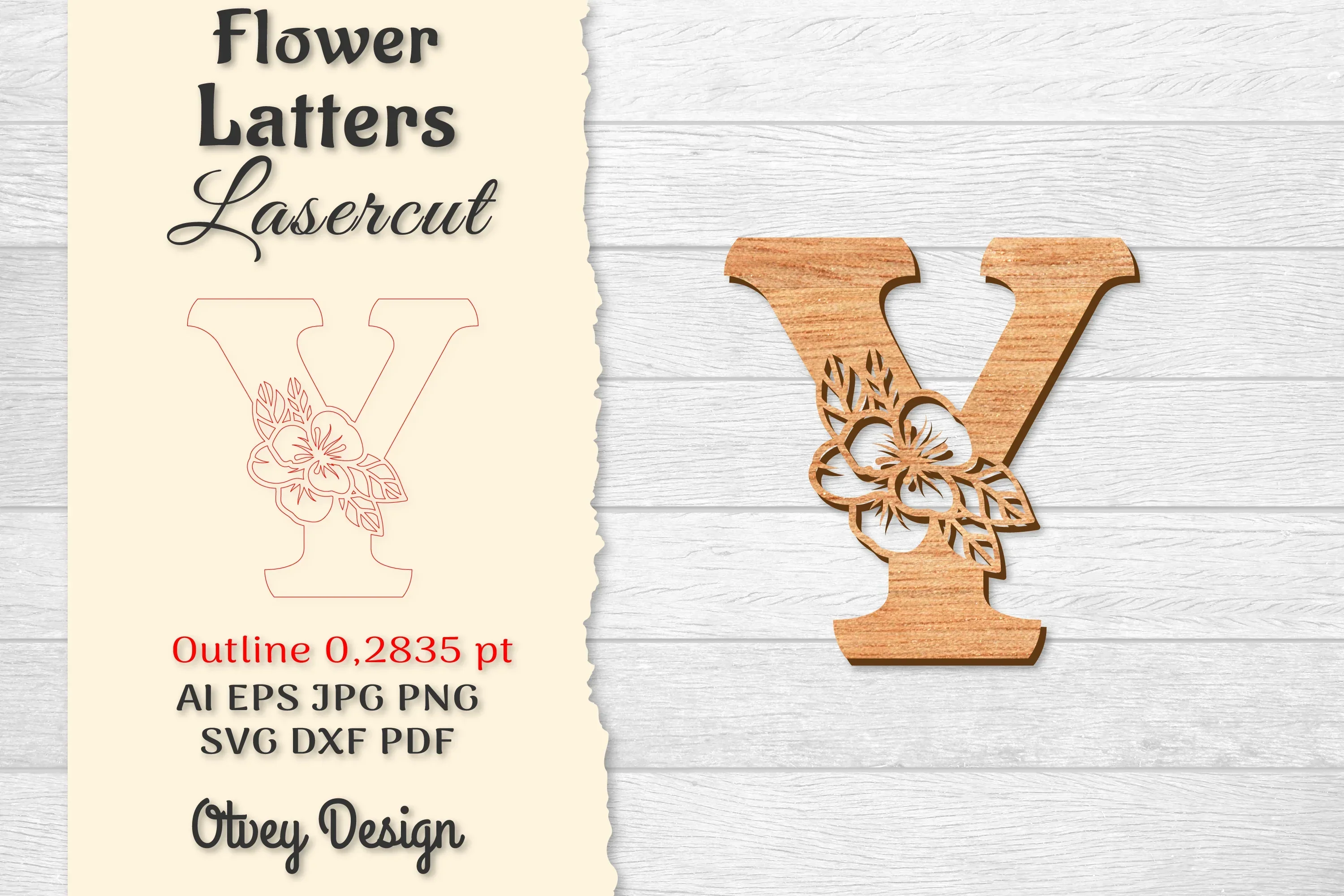 Flower Letters Laser Cut SVG Bundle