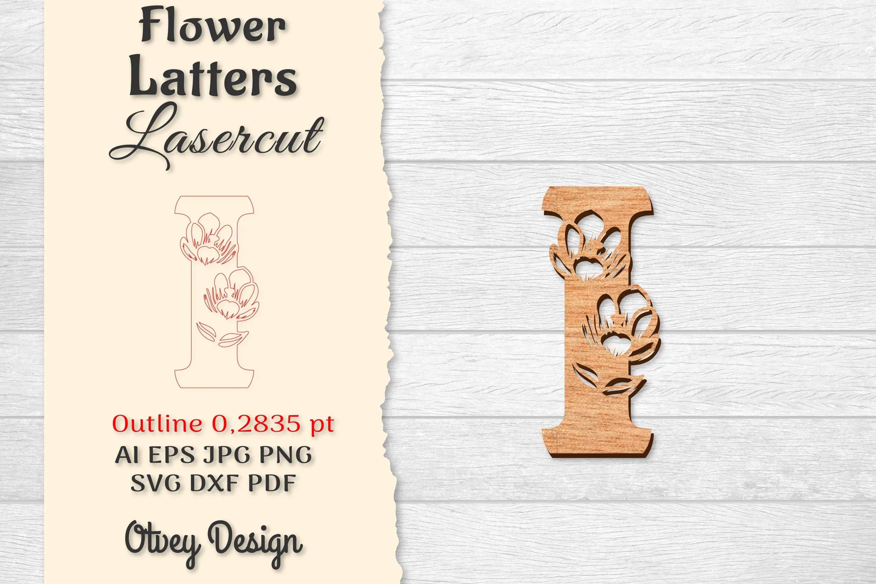Flower Letters Laser Cut SVG Bundle