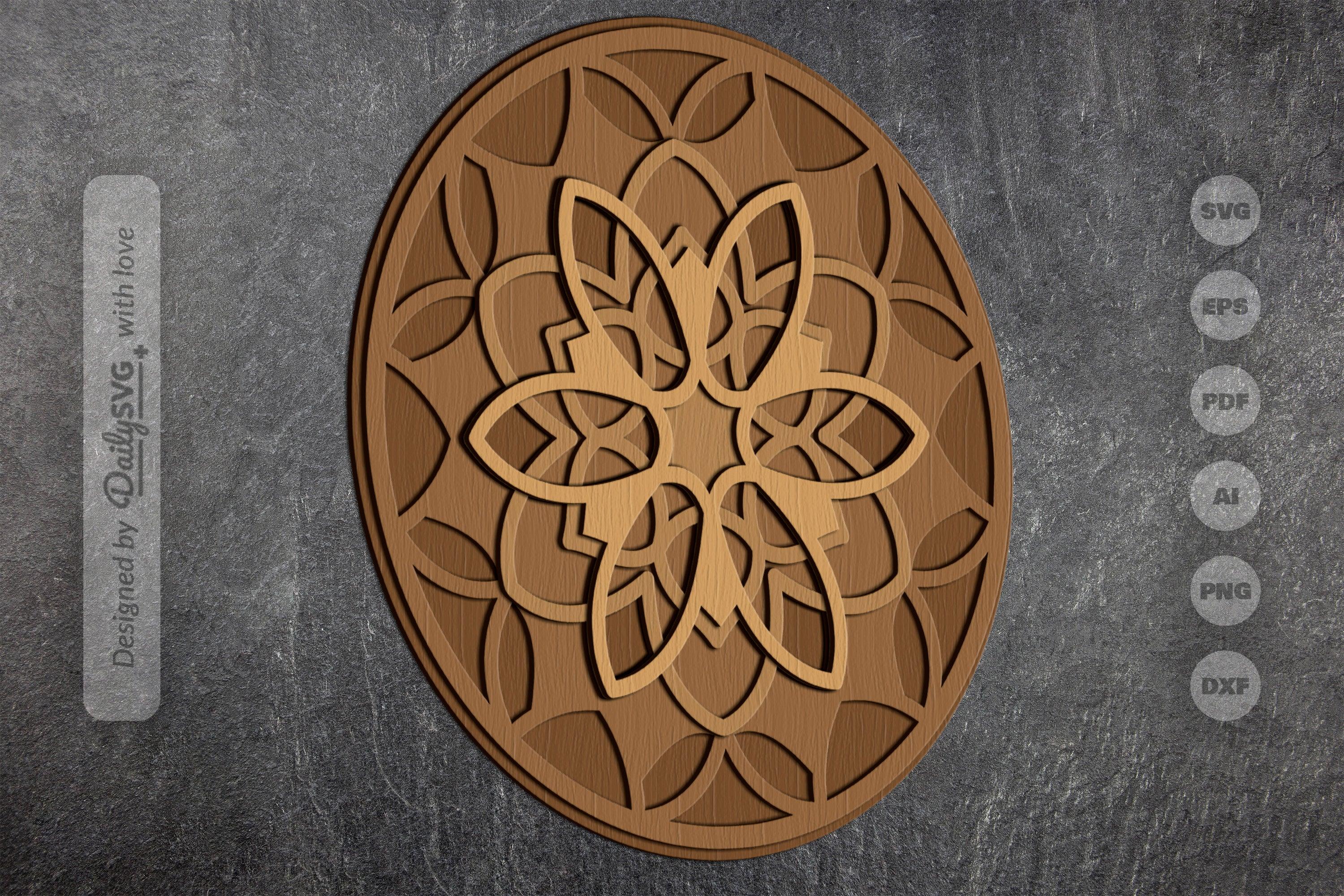 Flower Mandala Laser Cut SVG Bundle - Image 3
