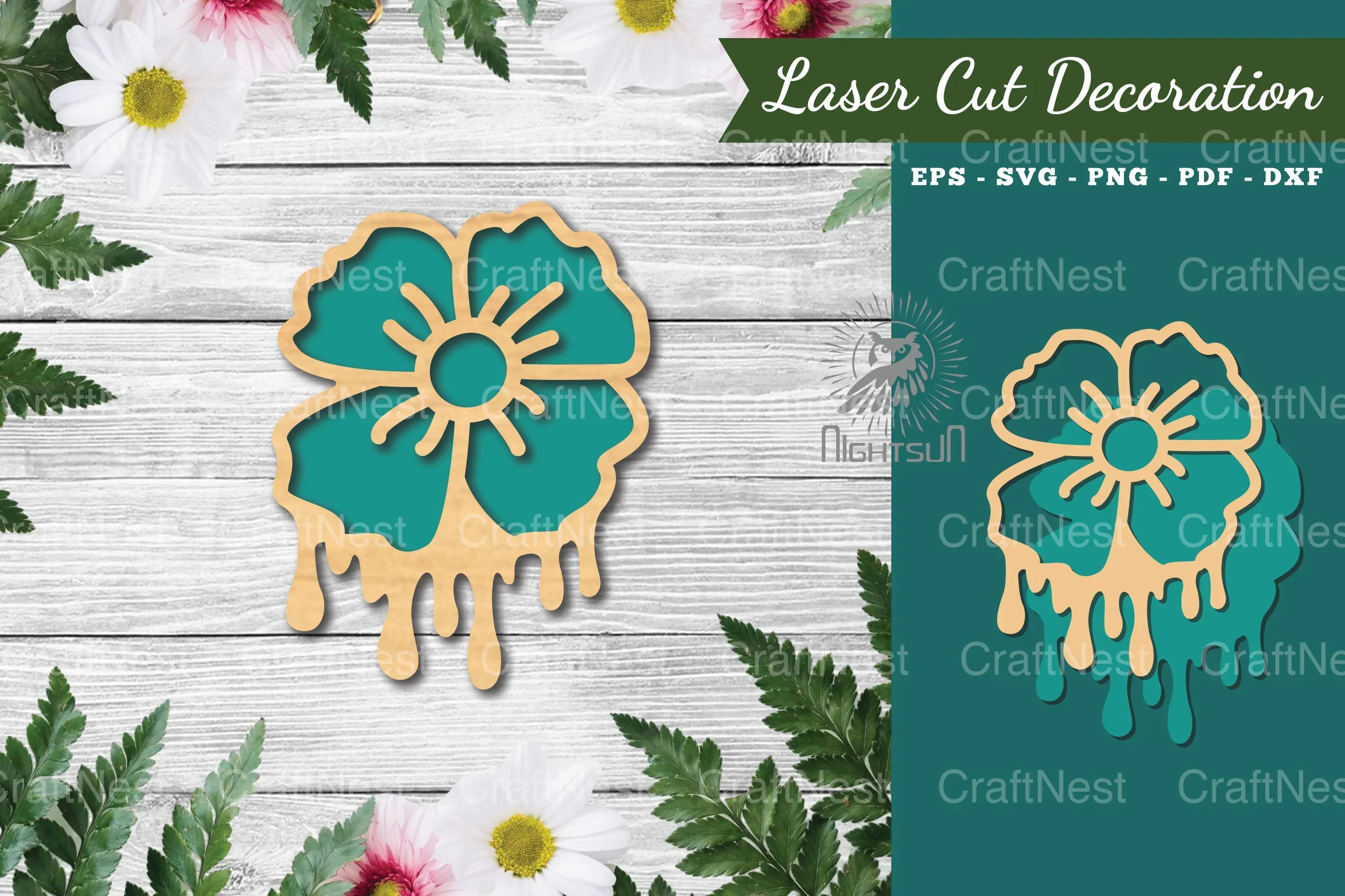 Flower Melted Laser Cut Decoration Clipart Bundle