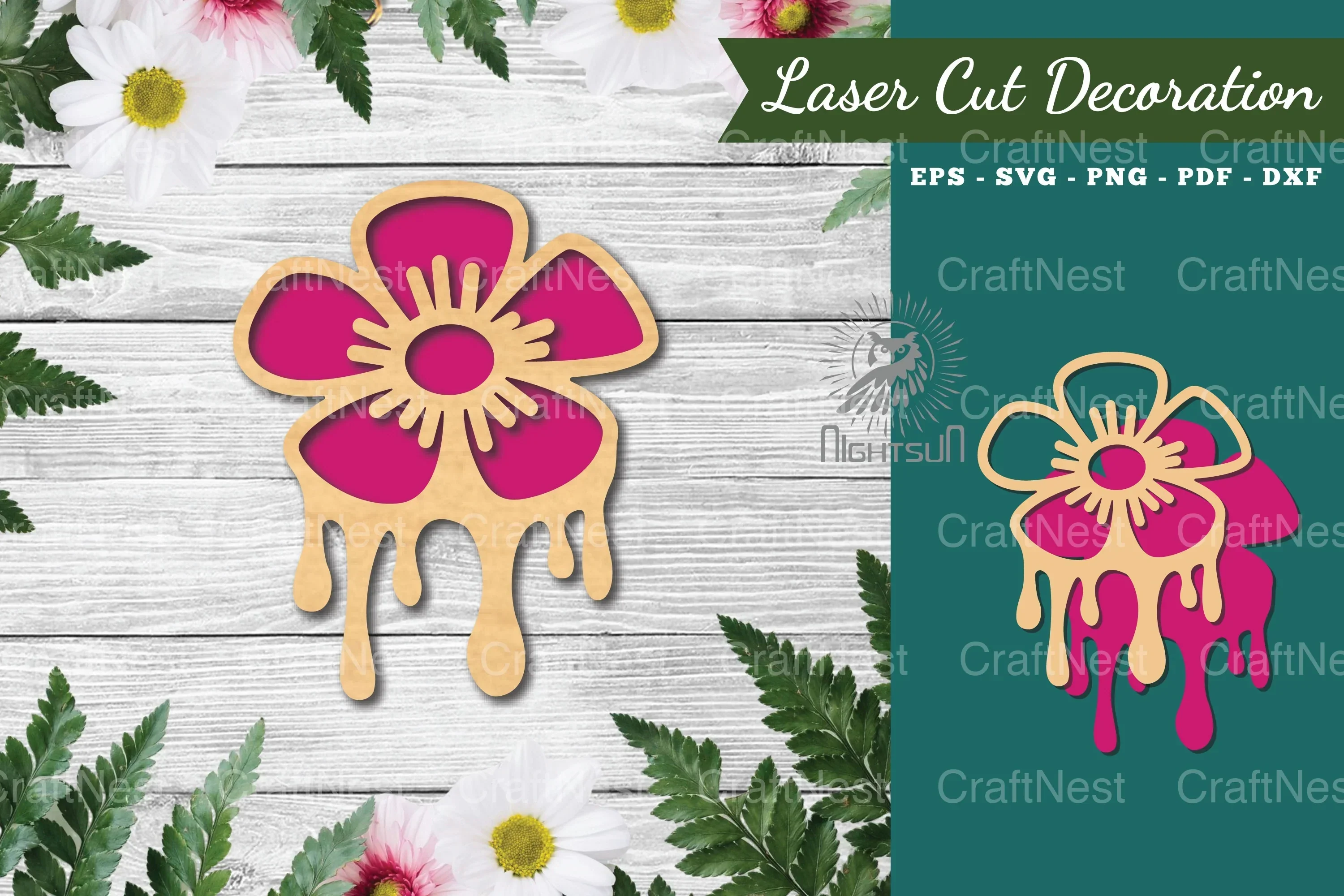 Flower Melted Laser Cut Decoration Clipart Bundle