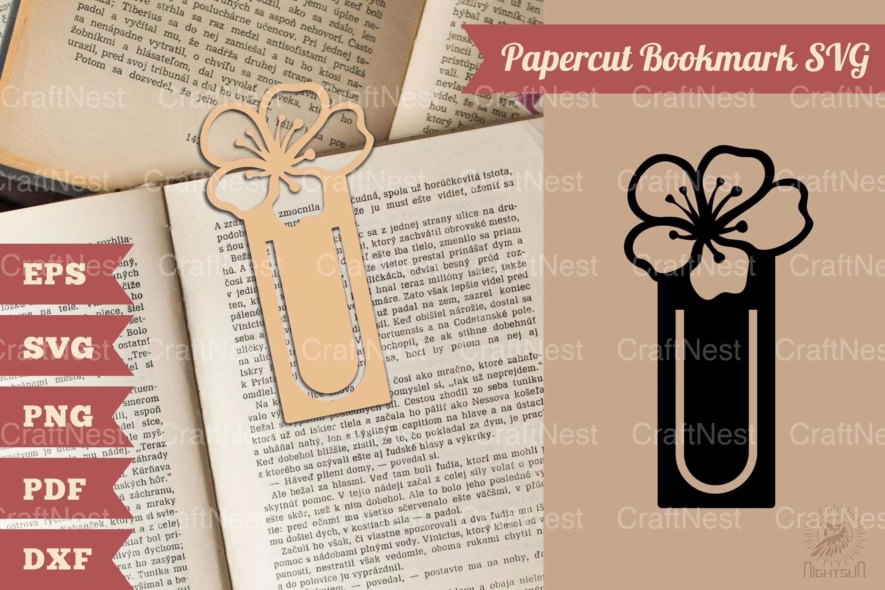 Flower Papercut Bookmark SVG Bundle