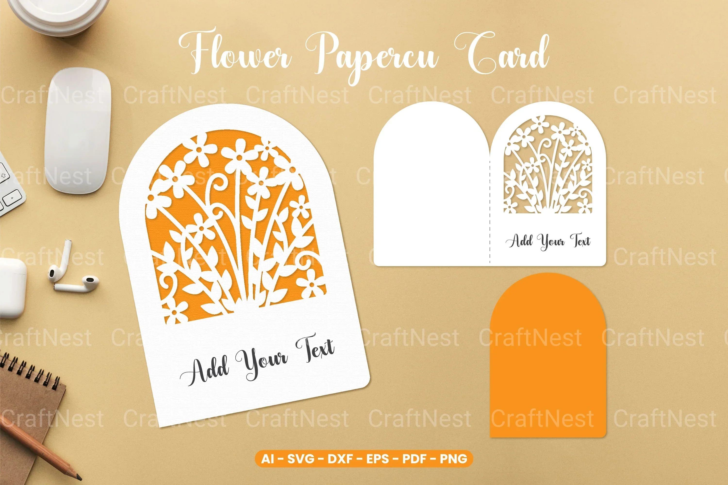 Flower Papercut Card SVG Bundle