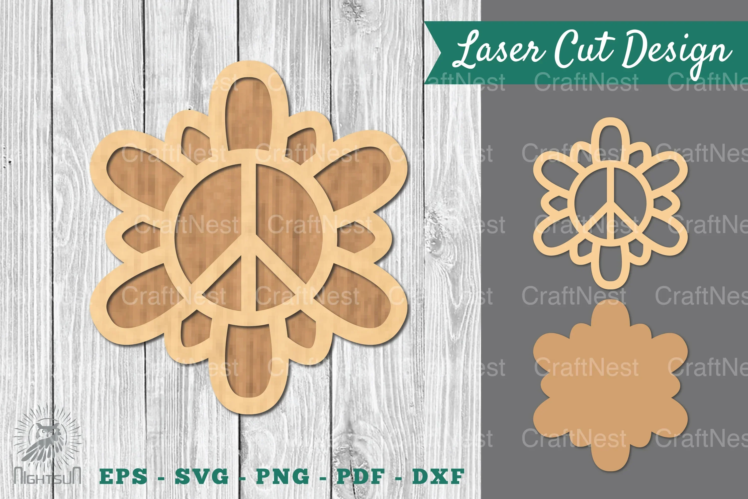 Flower Peace Laser Cut Decoration Clipart Bundle