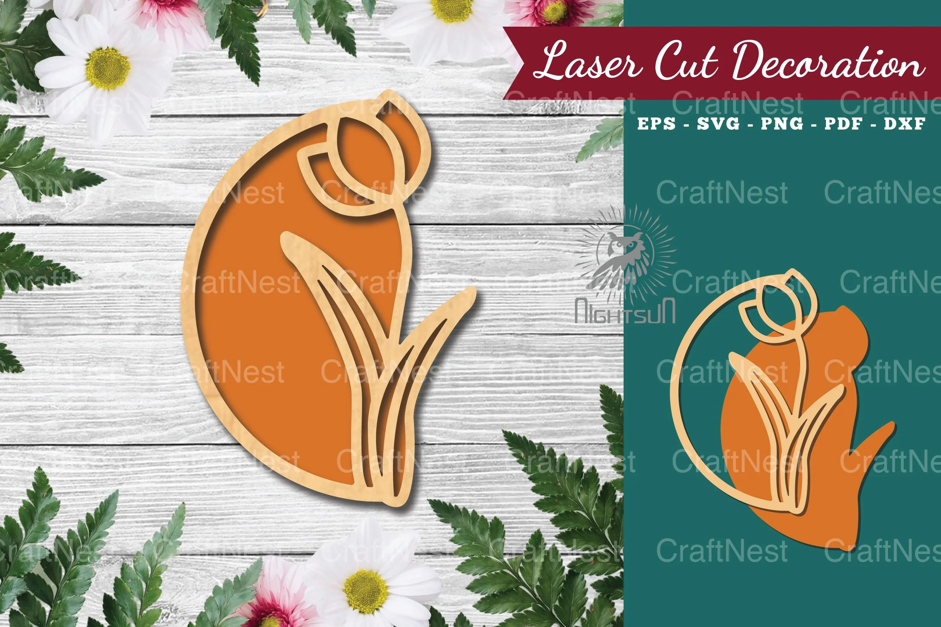 Flower Sign Laser Cut Decoration Clipart Bundle