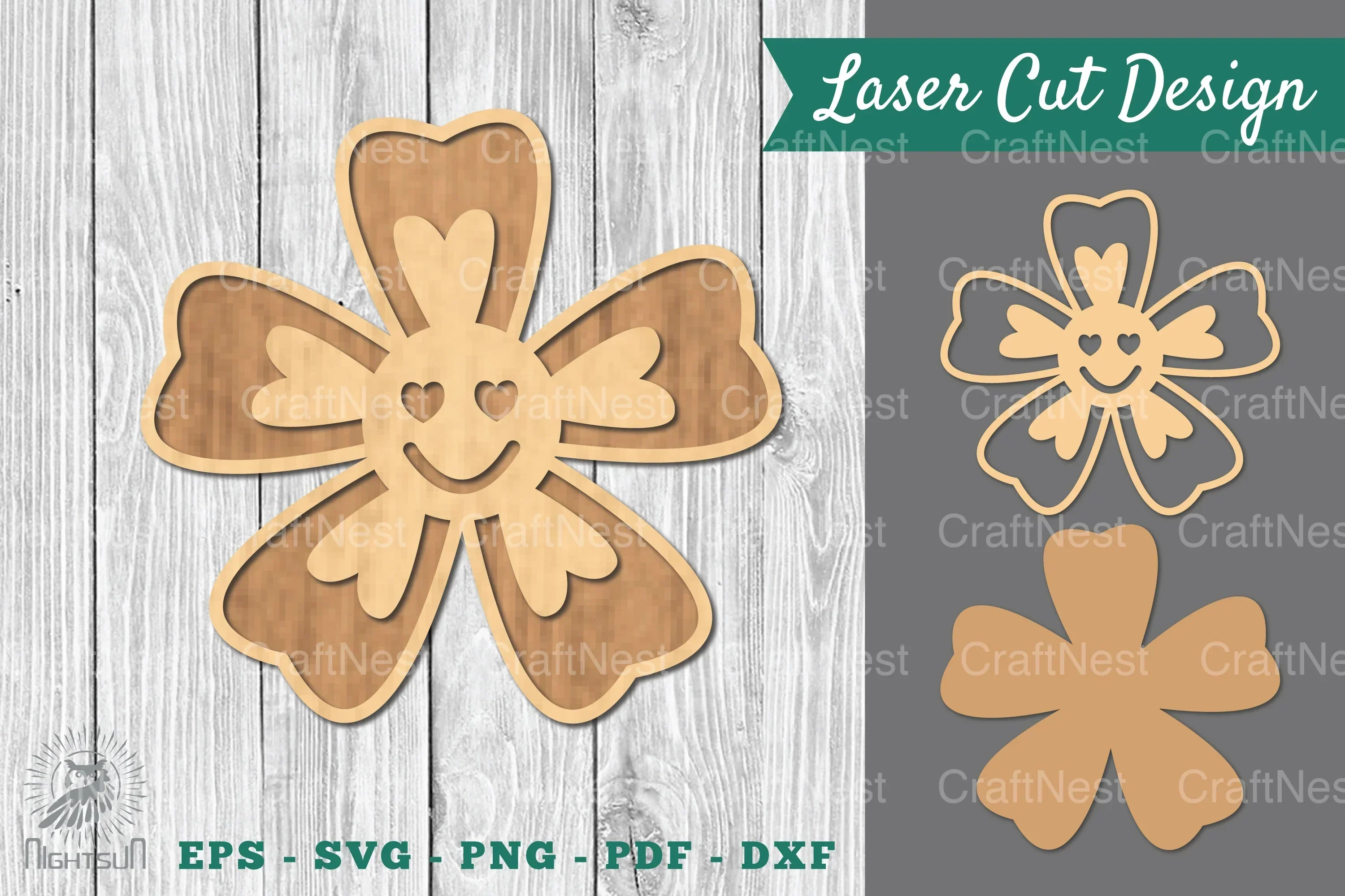Flower Smile Laser Cut Decoration Clipart Bundle