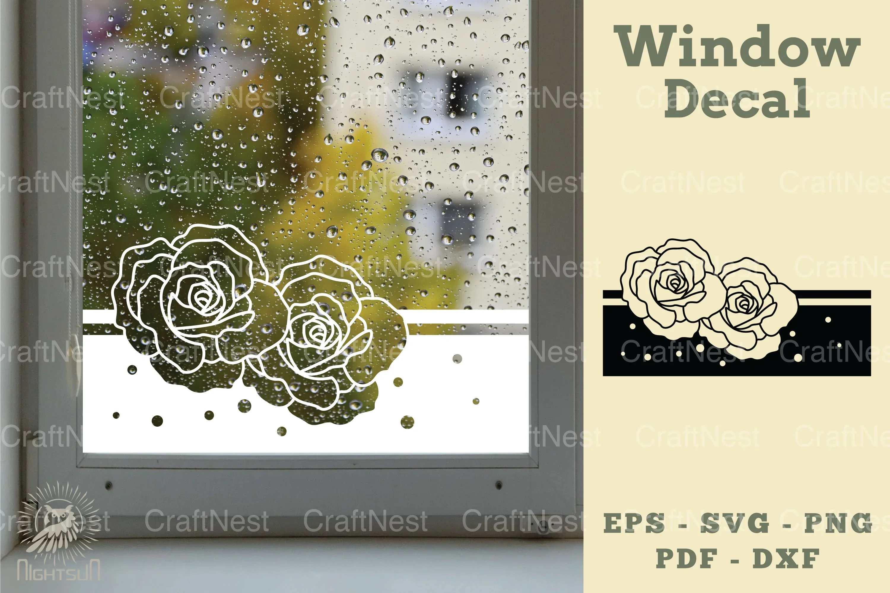 Flower Window Decal Clipart Bundle