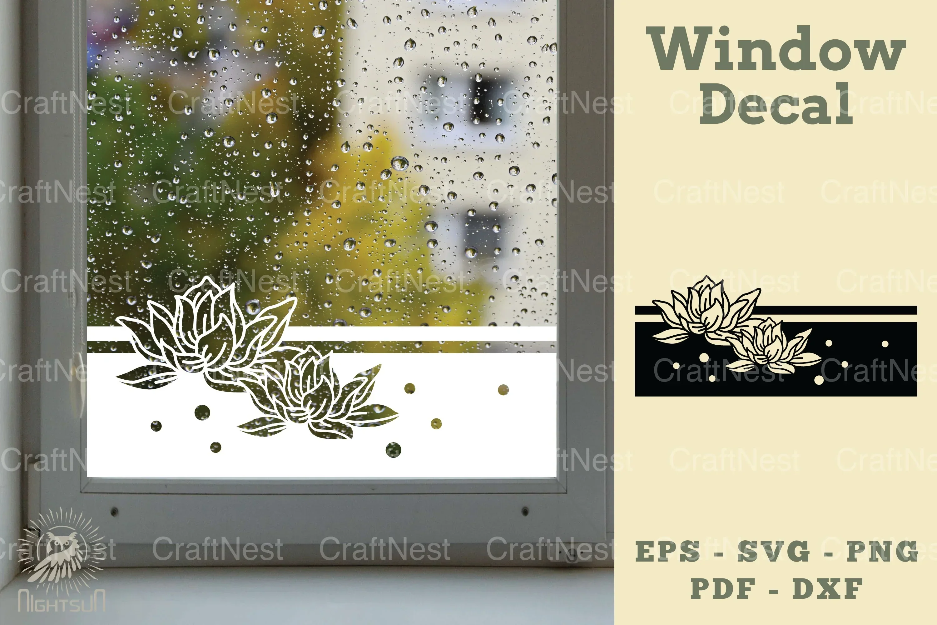 Flower Window Decal Clipart Bundle