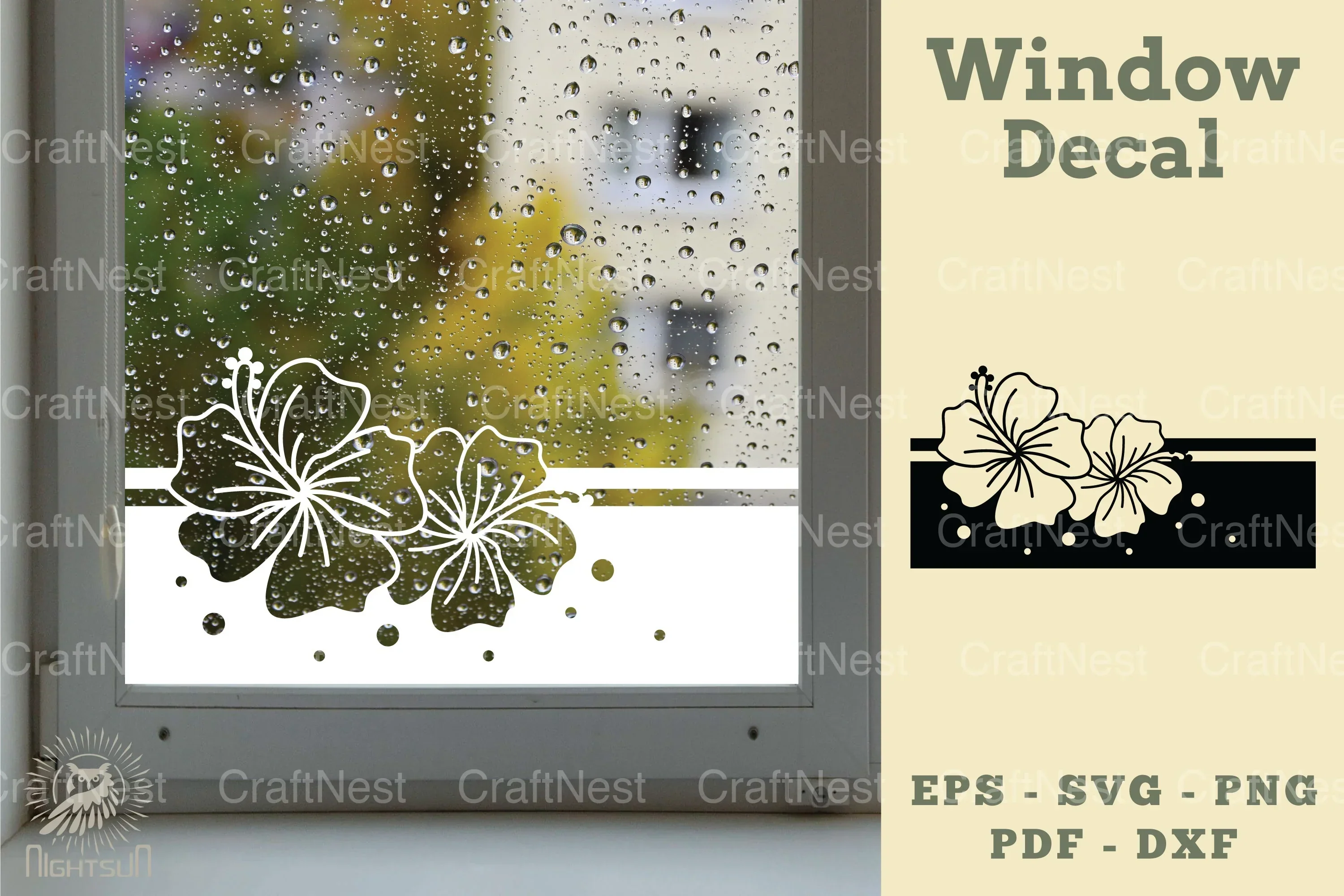 Flower Window Decal Clipart Bundle