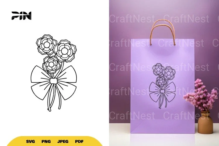 Flowers and Bow SVG Bundle