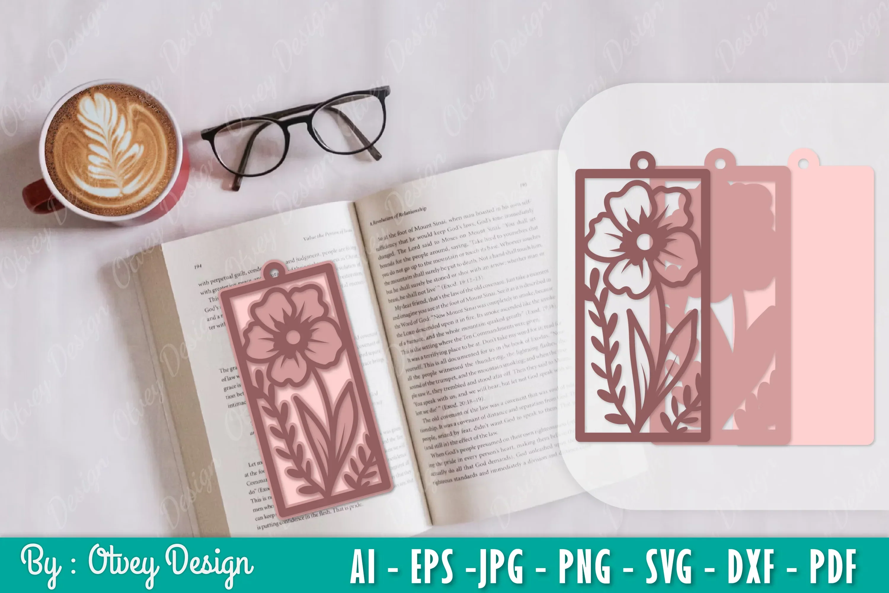 Flowers Bookmark SVG Bundle