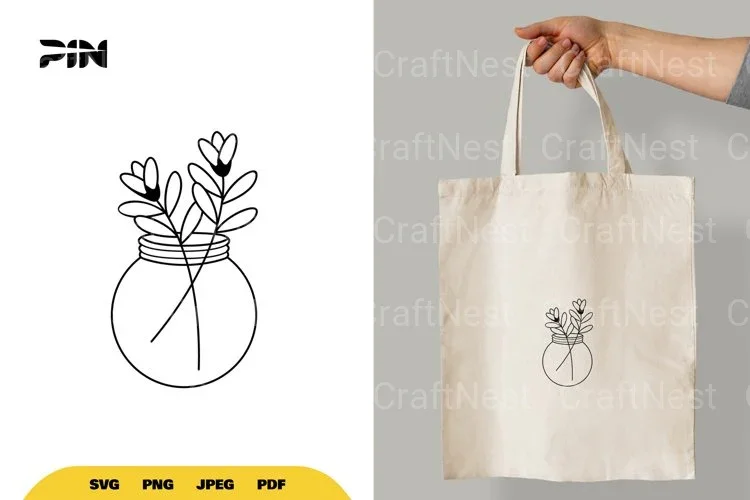 Flowers in Jar SVG Bundle