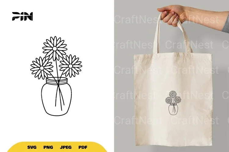 Flowers in Jar SVG Bundle