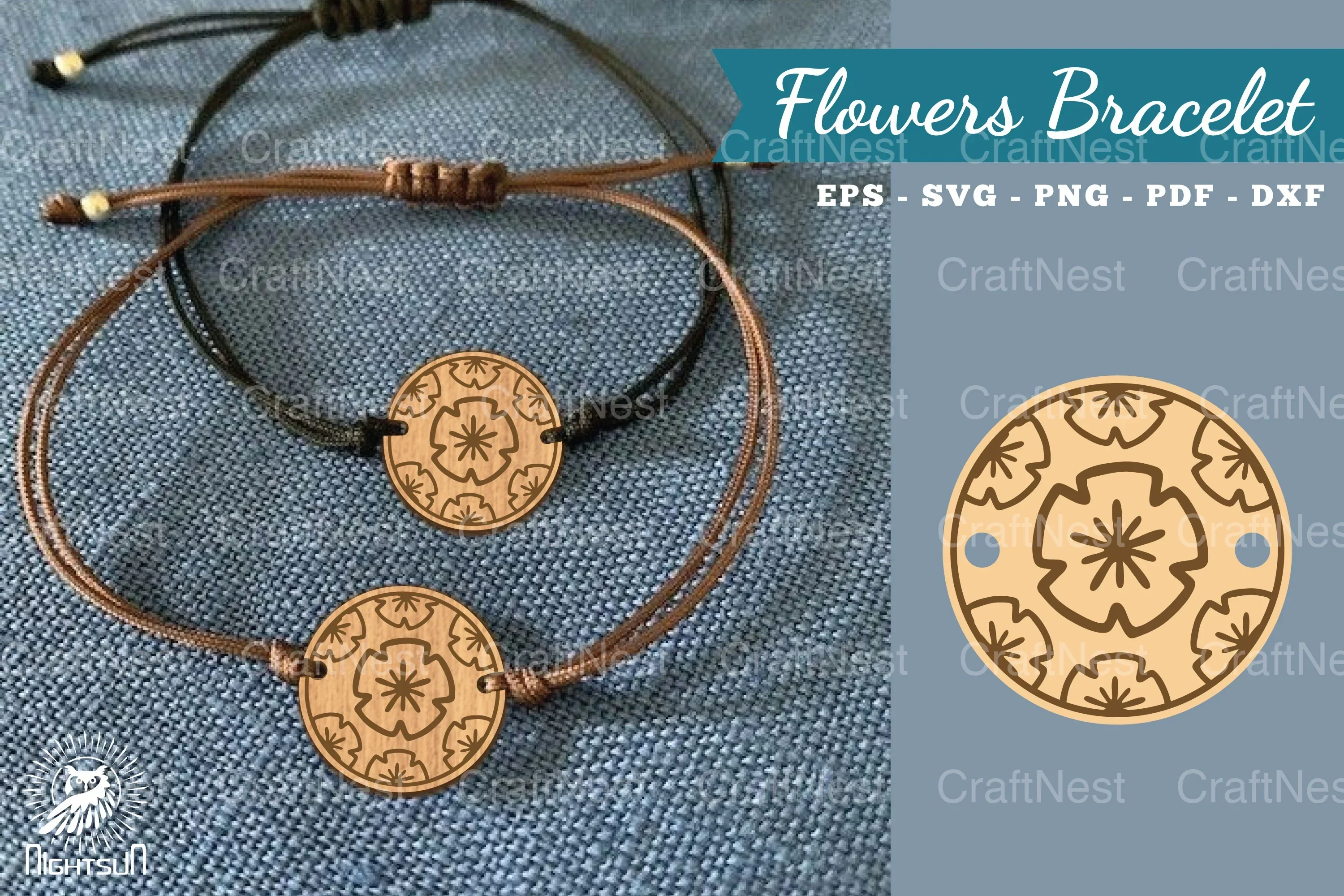 Flowers Laser Cut Bracelet SVG Bundle