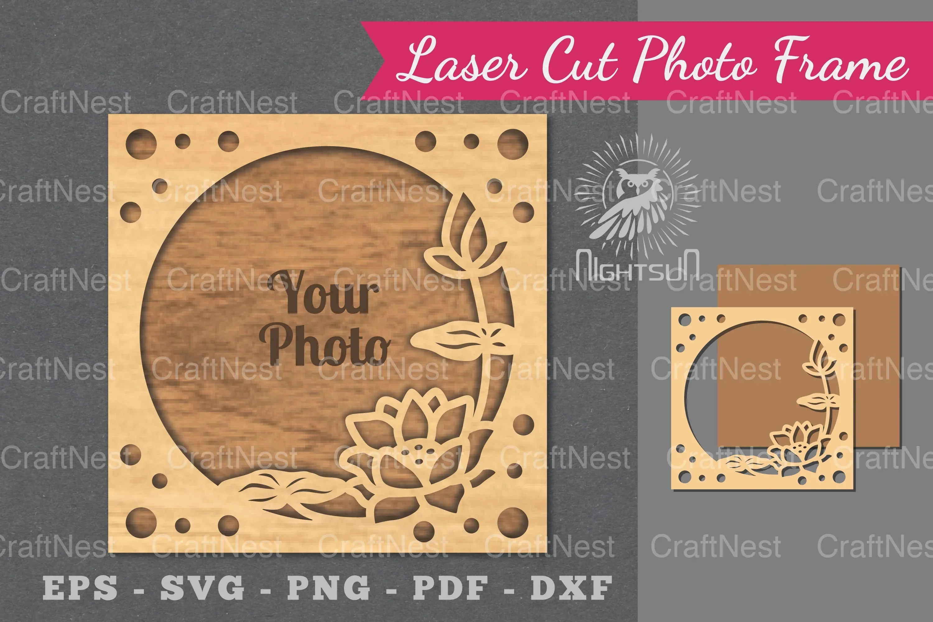 Flowers Laser Cut Photo Frame Clipart Bundle