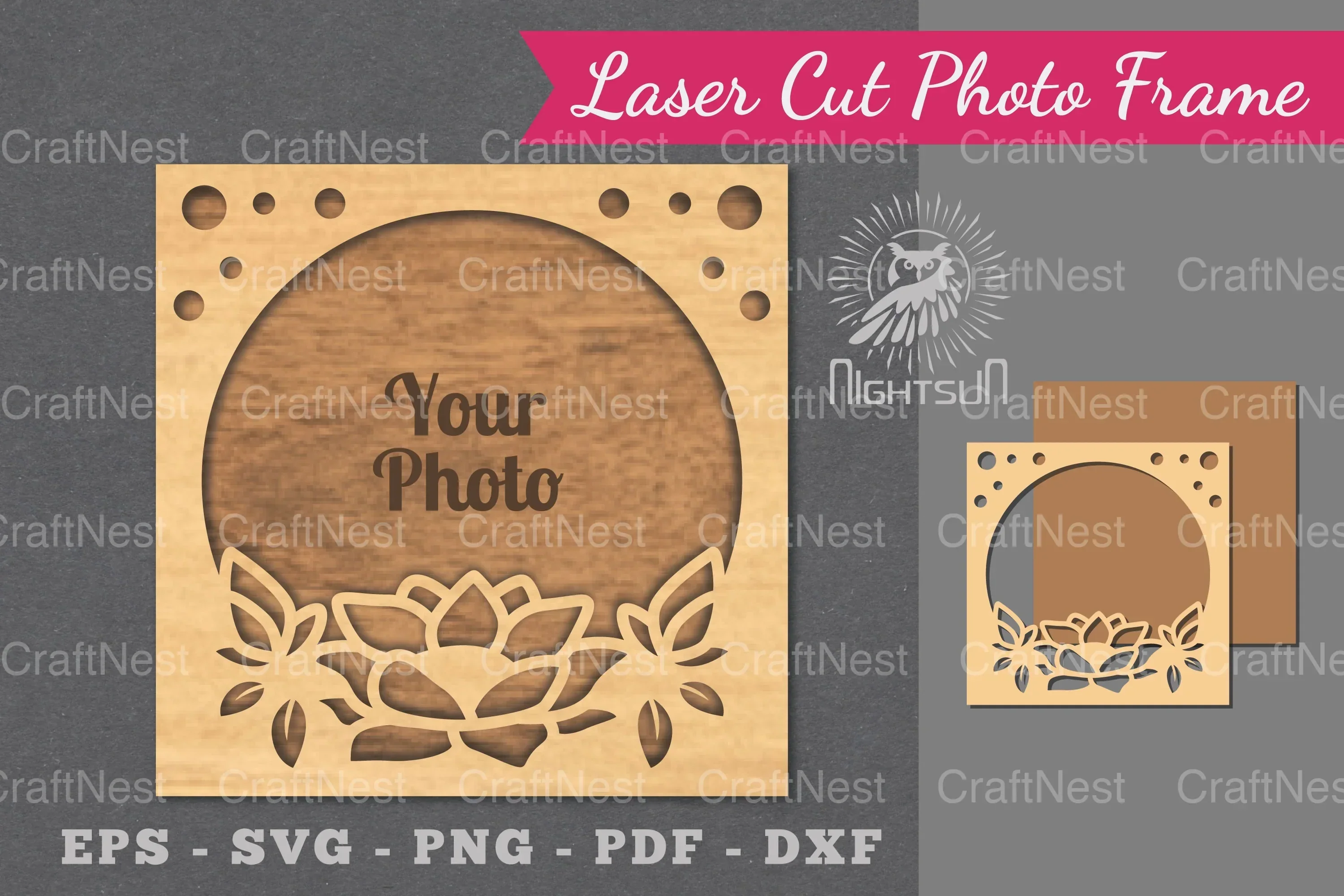 Flowers Laser Cut Photo Frame Clipart Bundle
