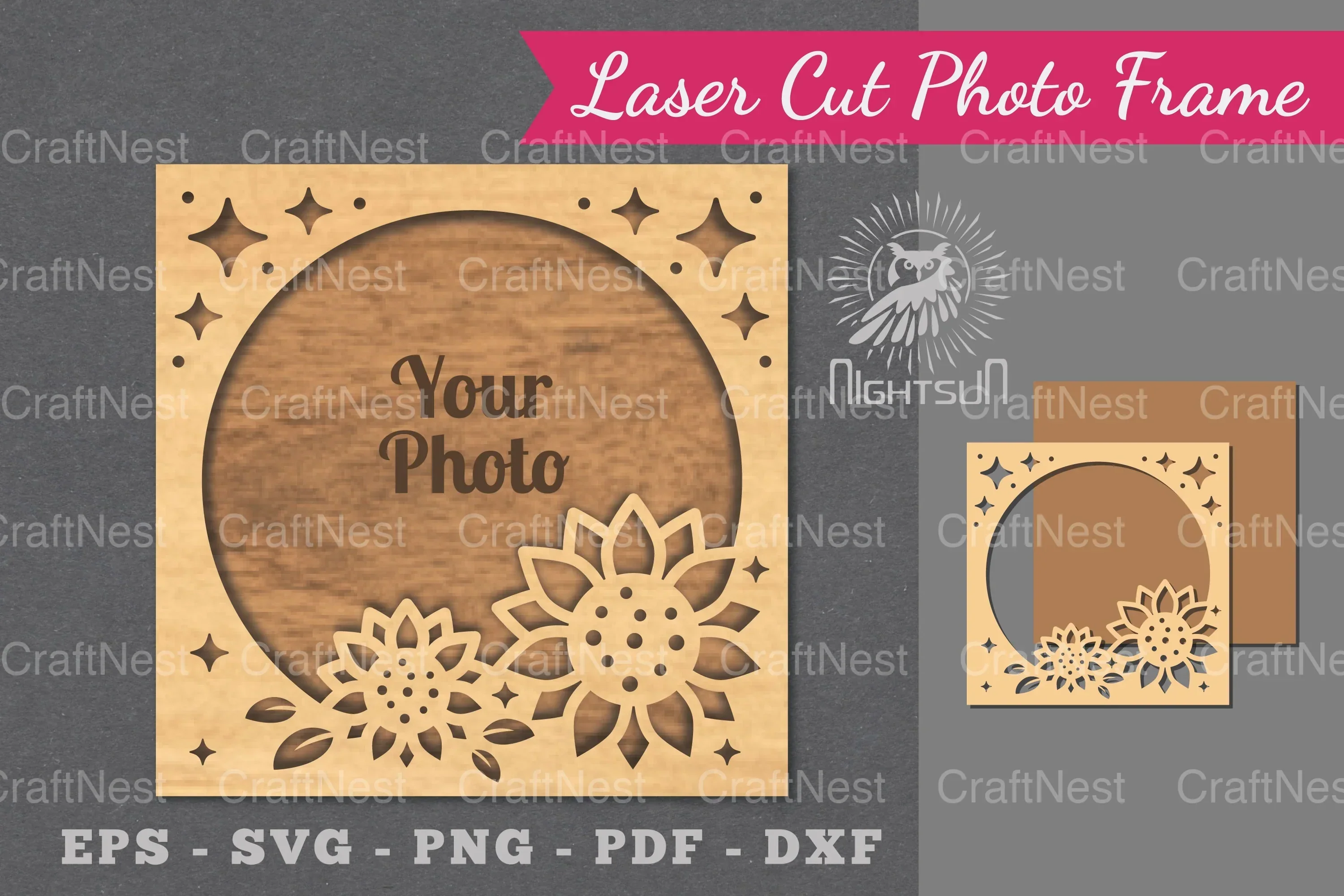 Flowers Laser Cut Photo Frame Clipart Bundle