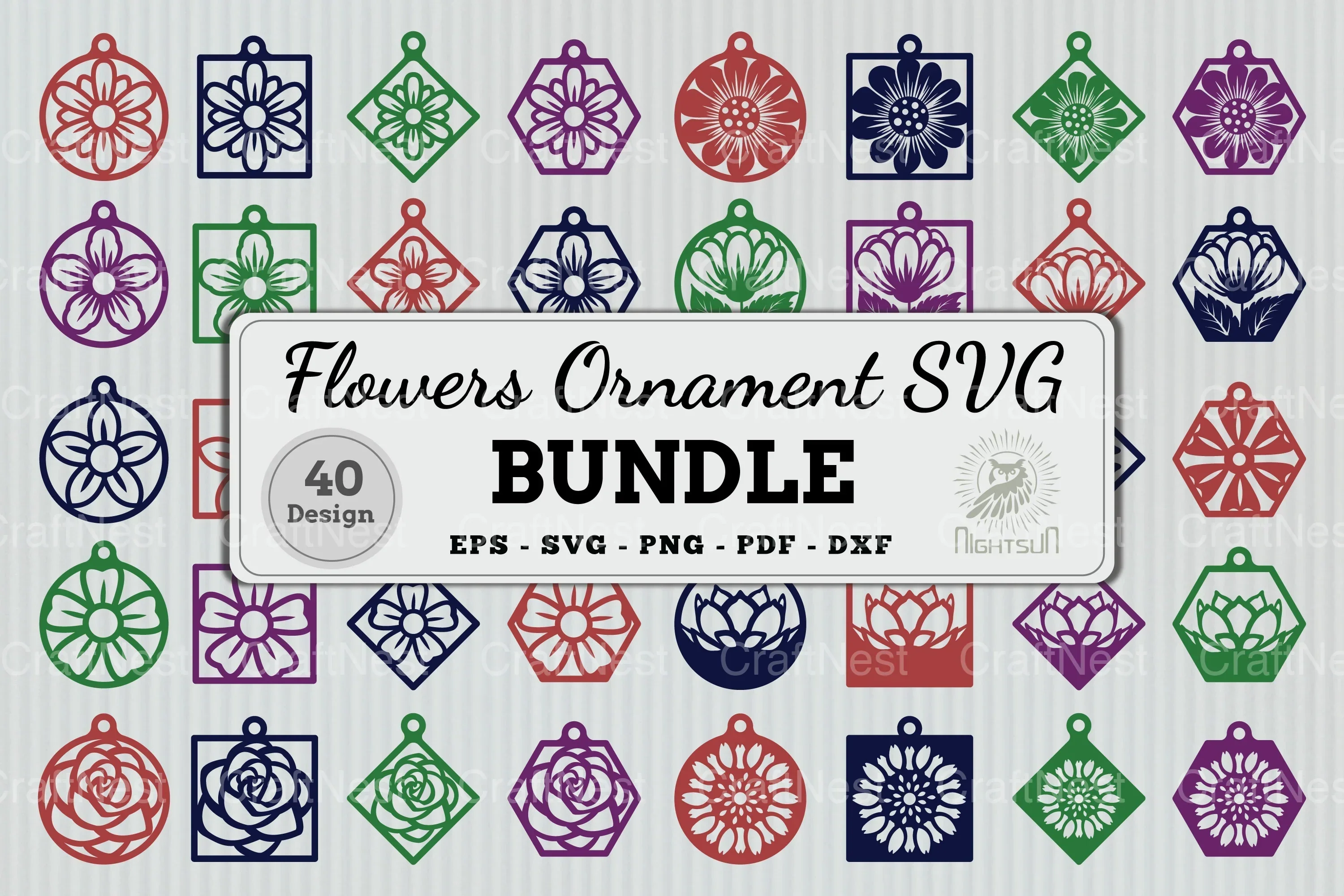 Flowers Ornament Earring SVG Bundle