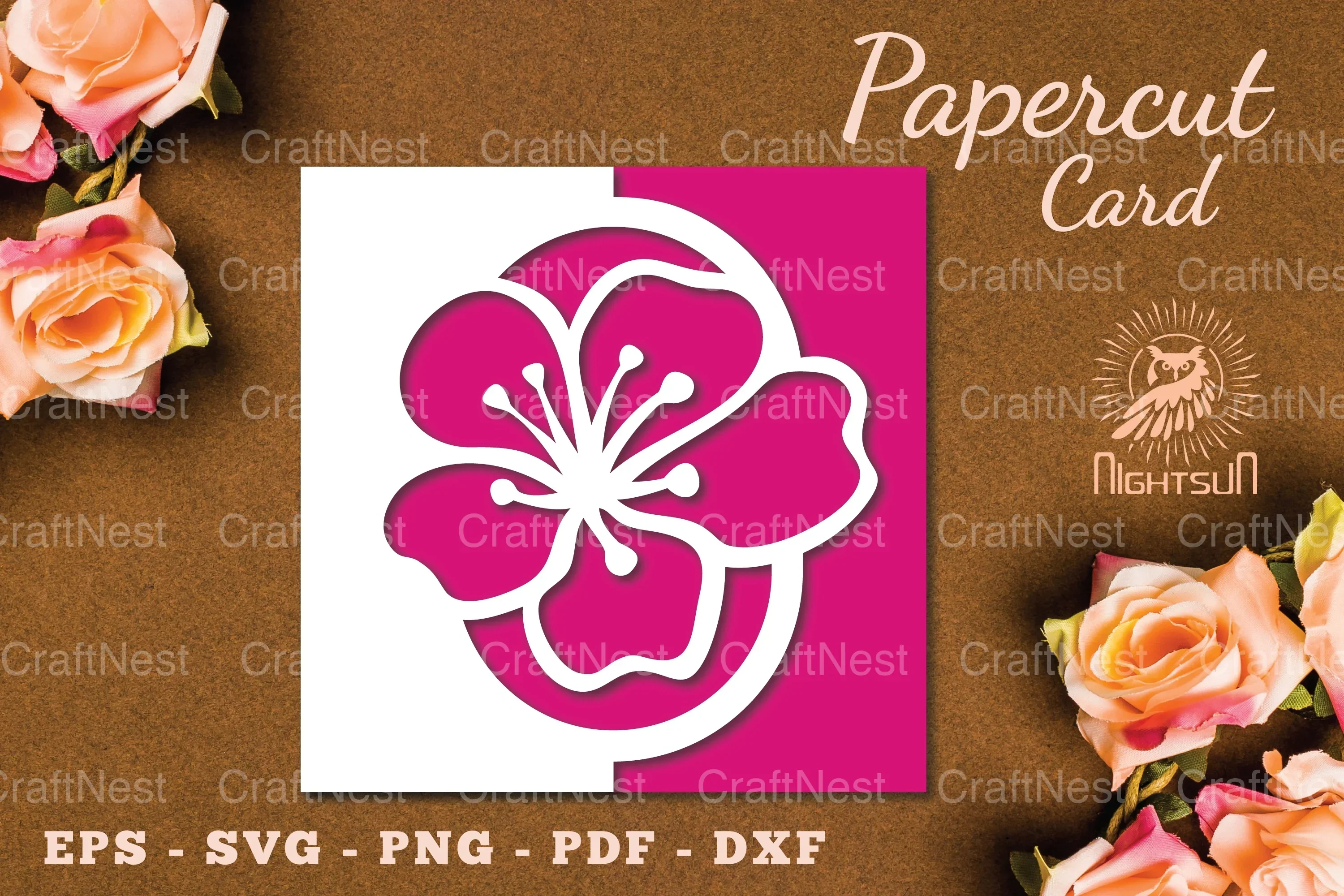 Flowers Papercut Card SVG Bundle