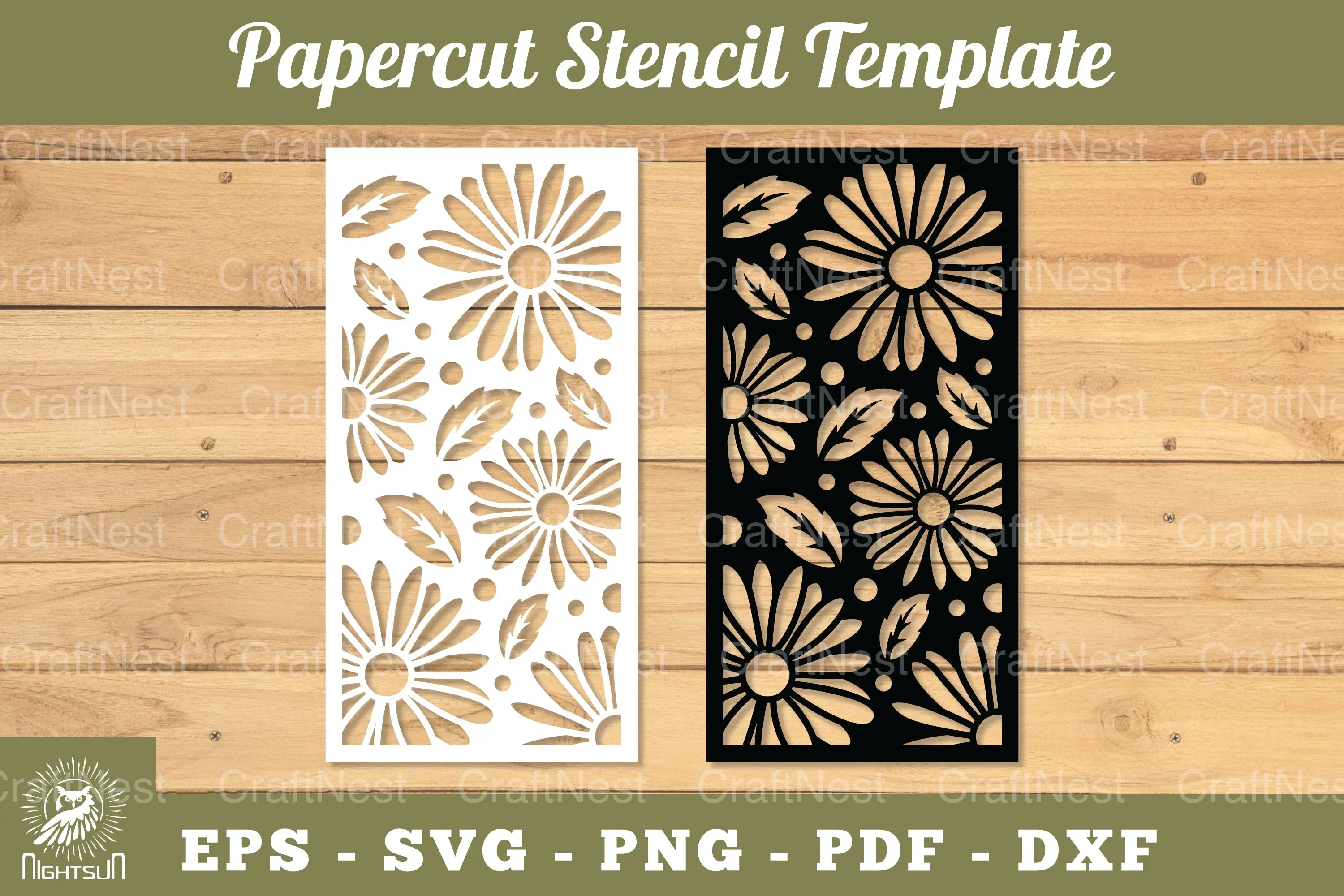Flowers Papercut Stencil Clipart Bundle