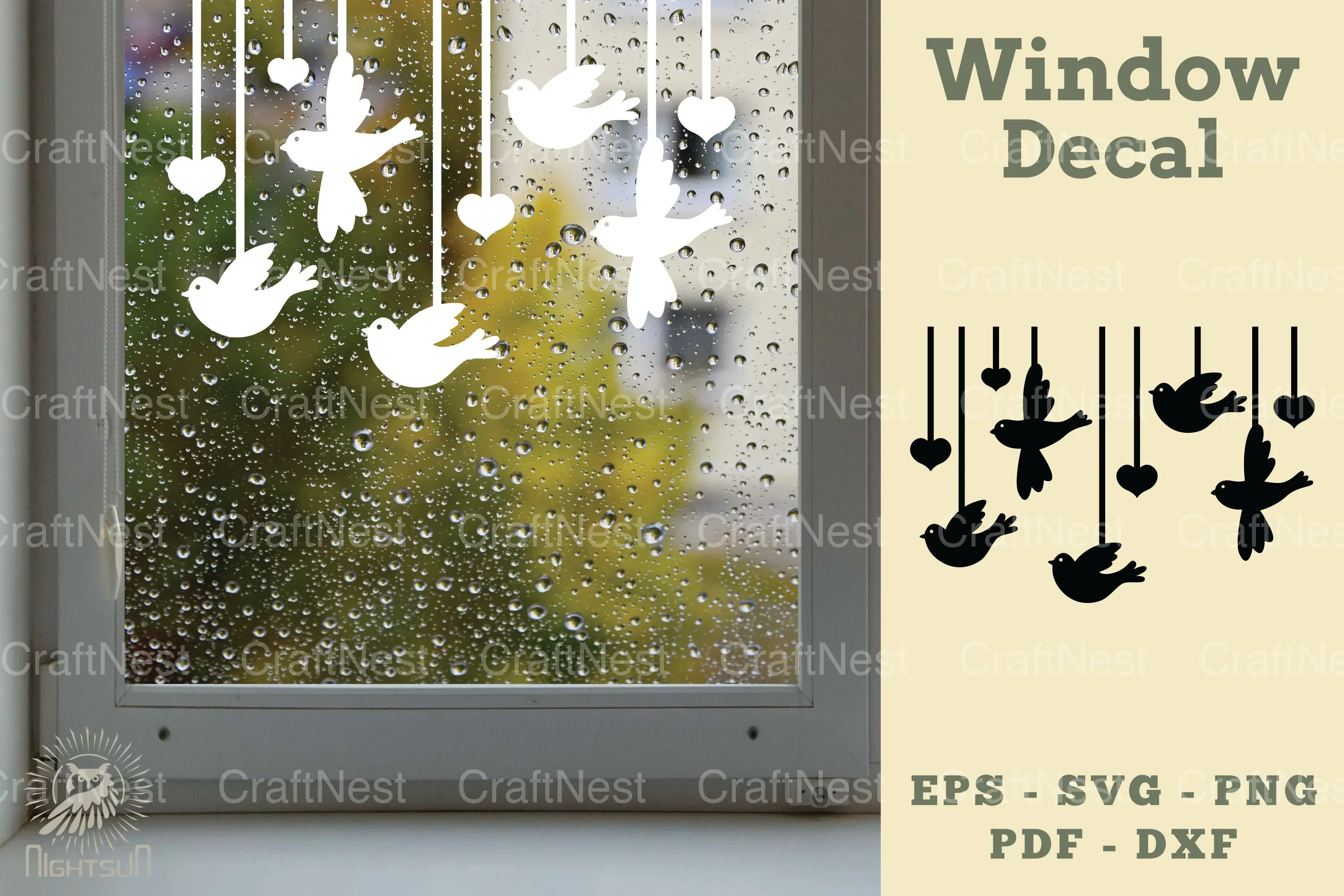 Flying Bird Window Decal Clipart Bundle