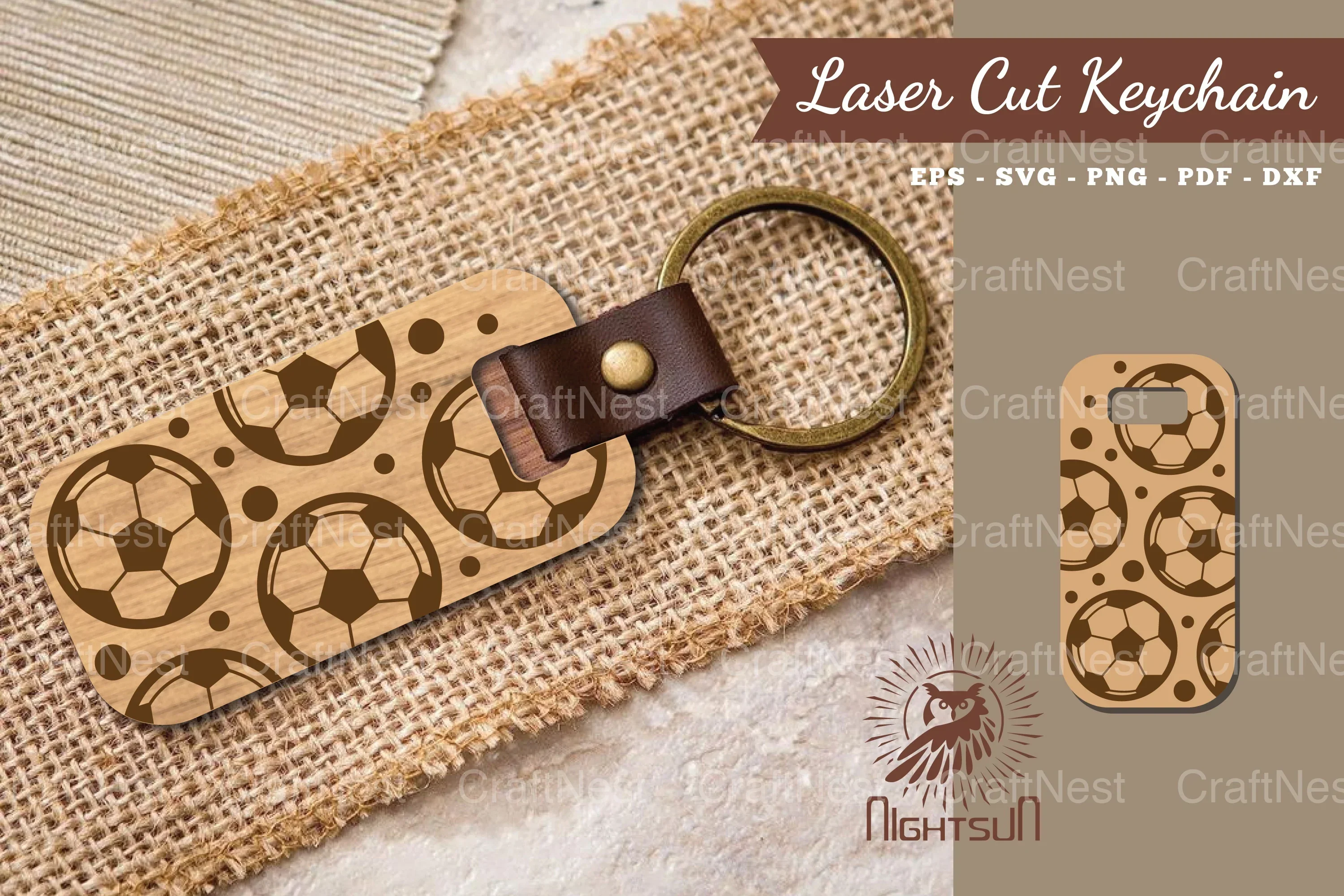 Football Laser Cut Keychain Design Bundle