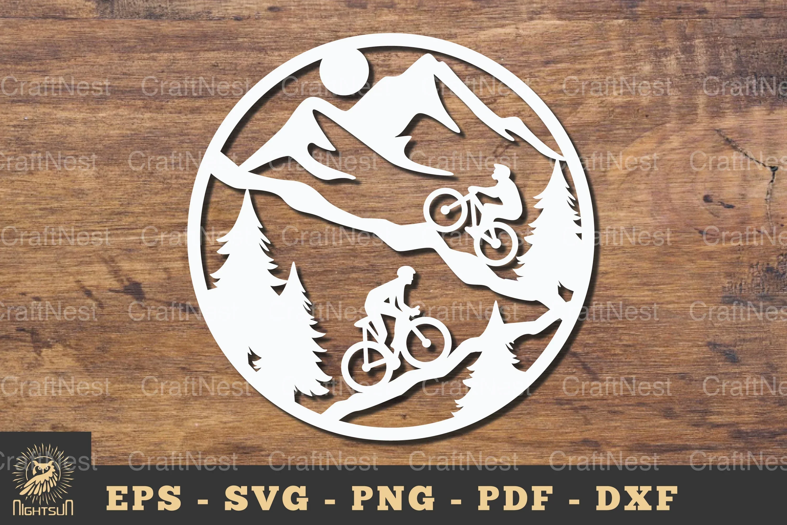 Forest Cycling Papercut SVG Bundle