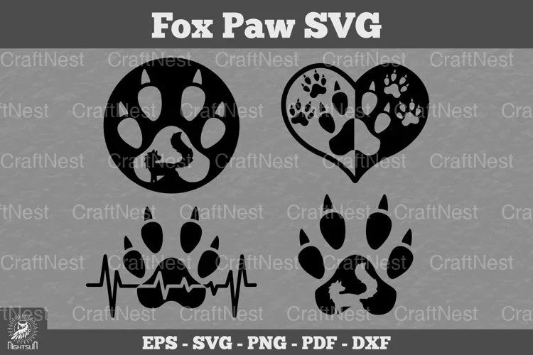 Fox Paw Animal Clipart Bundle