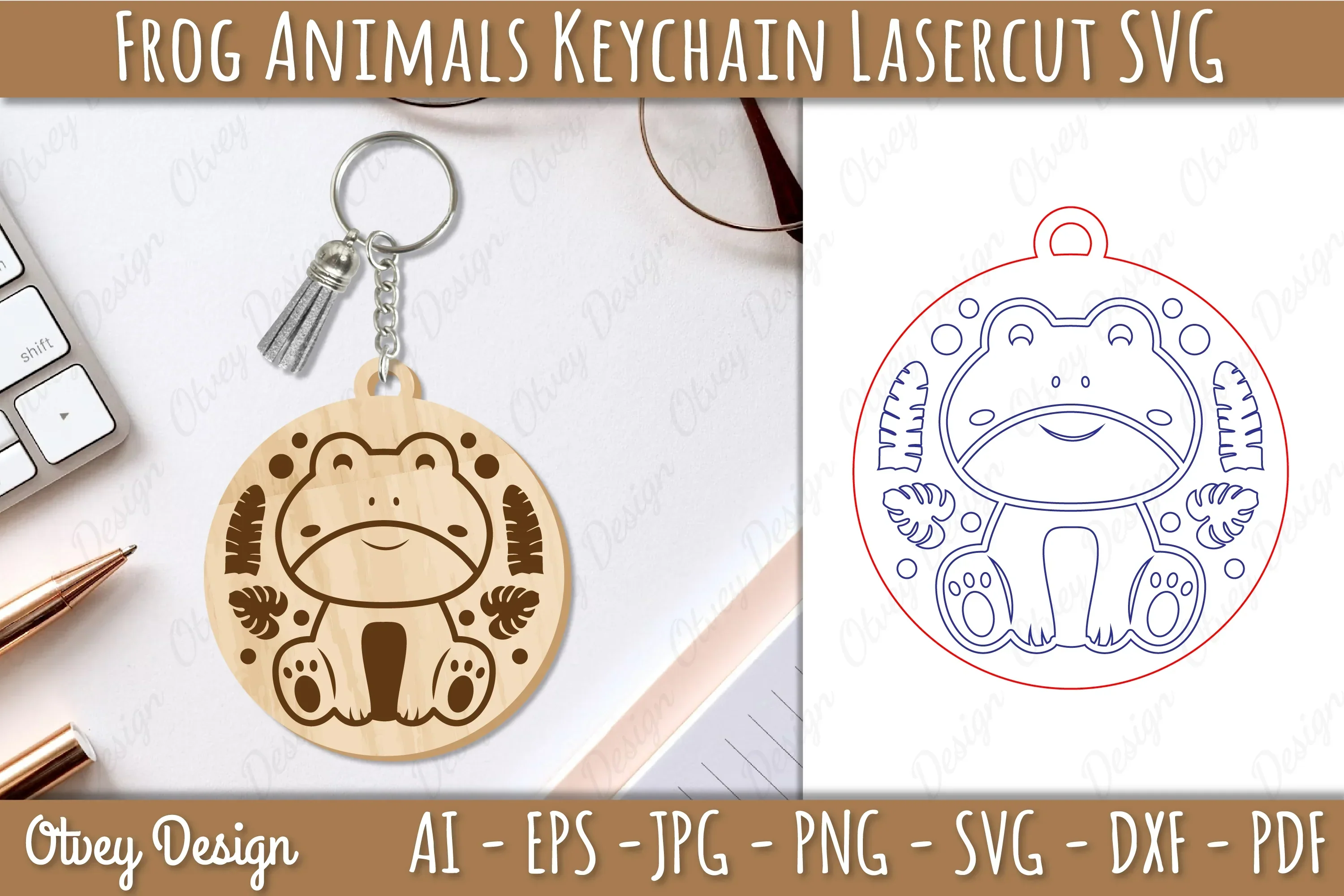 Frog Animal Keychain SVG Bundle