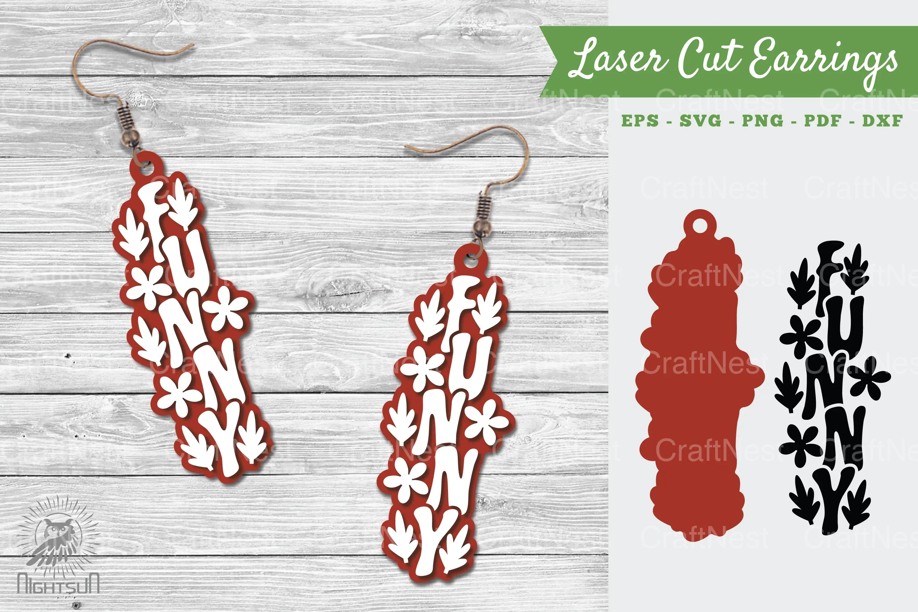 Funny Laser Cut Earrings SVG Bundle