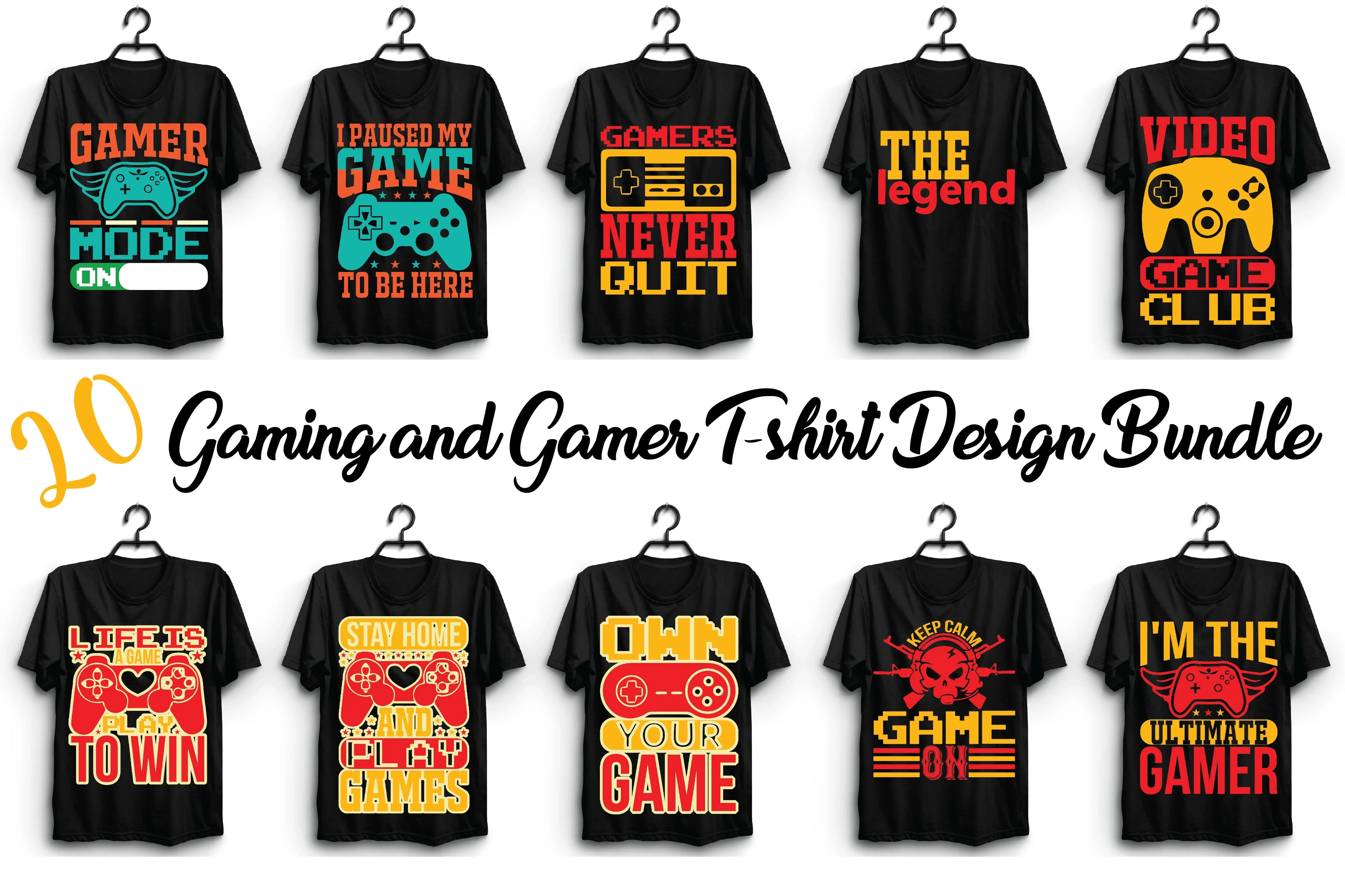 Gaming And Gamer T Shirt Bundle