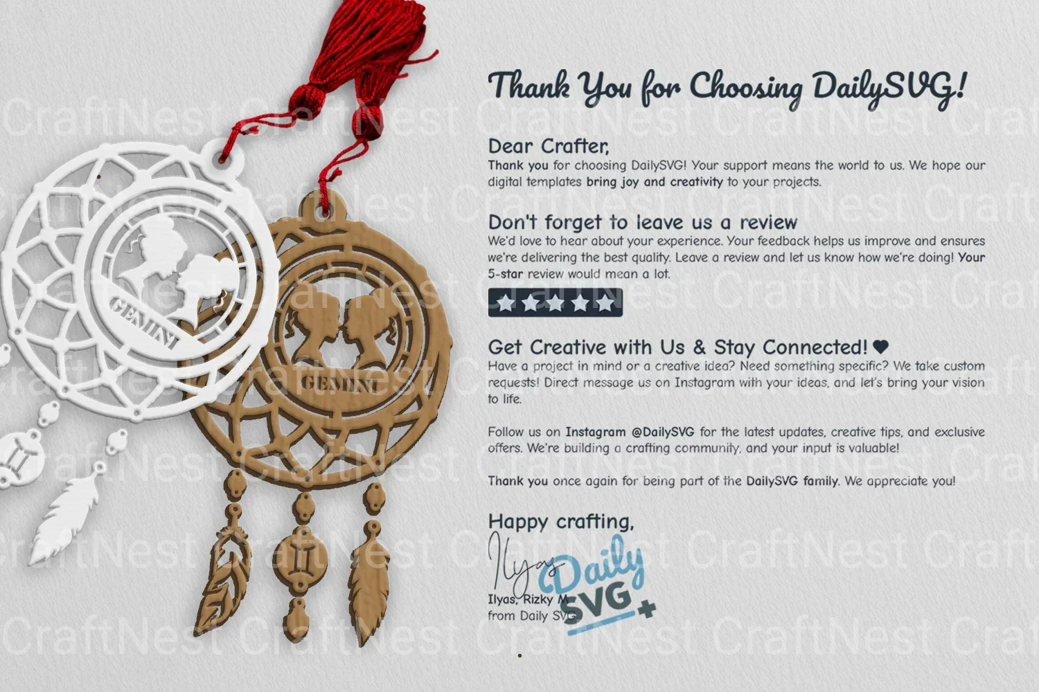 Gemini Dream Catcher Set SVG Bundle - Image 3