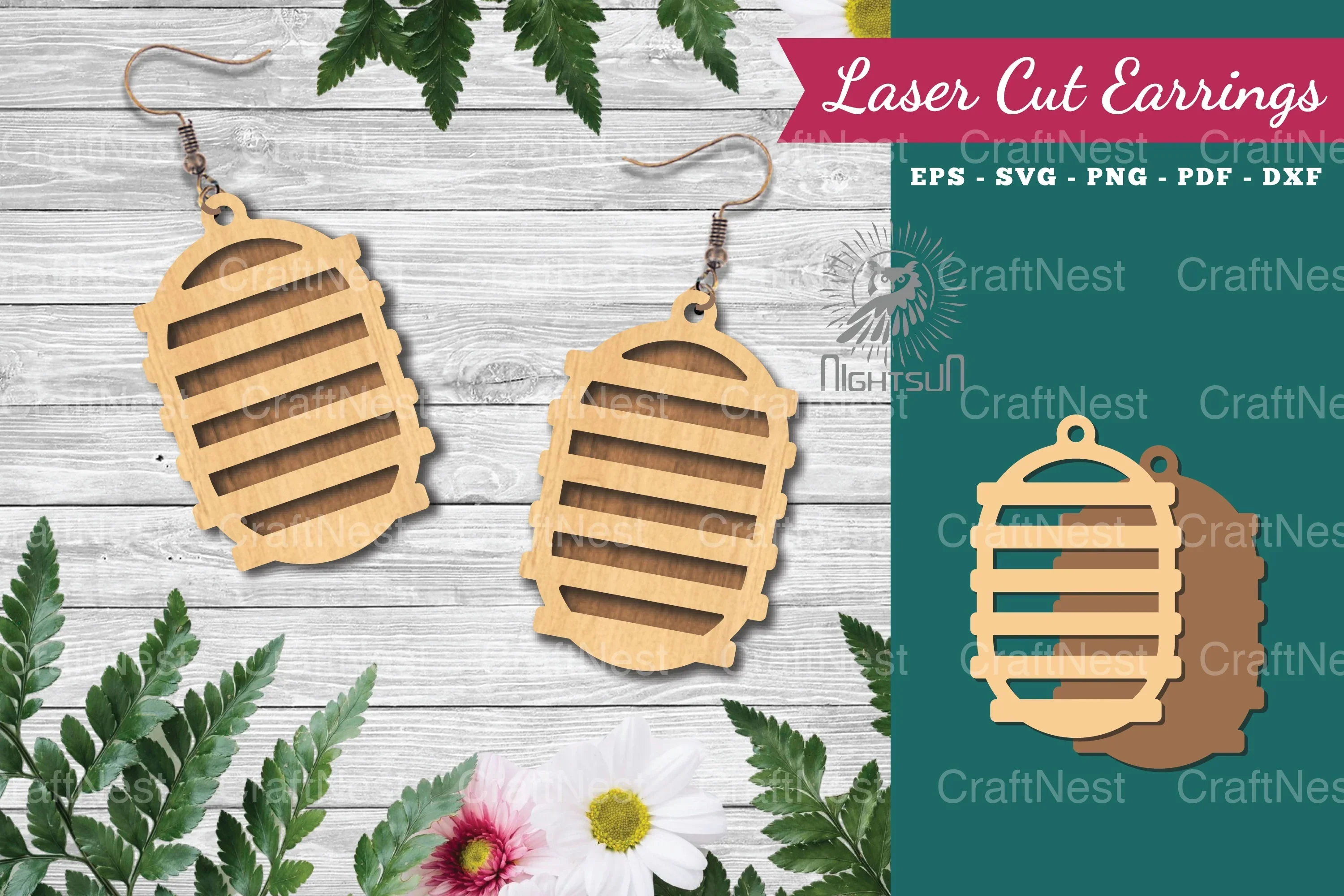 Geometric Laser Cut Earrings Design Bundle