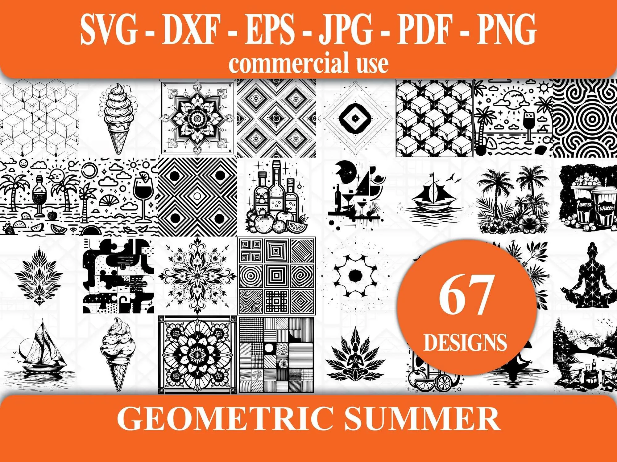 Geometric Summer SVG Bundle
