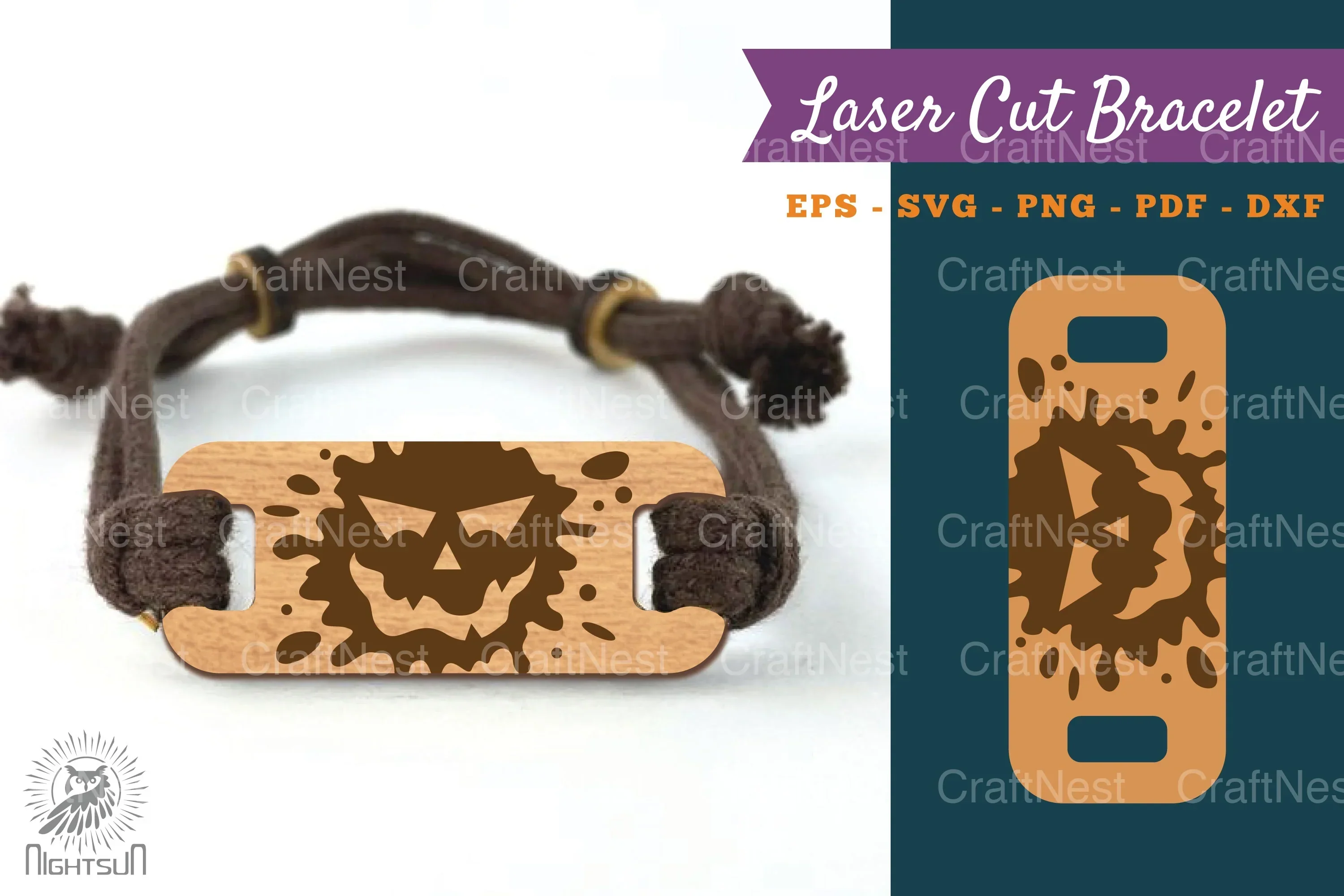 Ghost Face Laser Cut Bracelet SVG Bundle