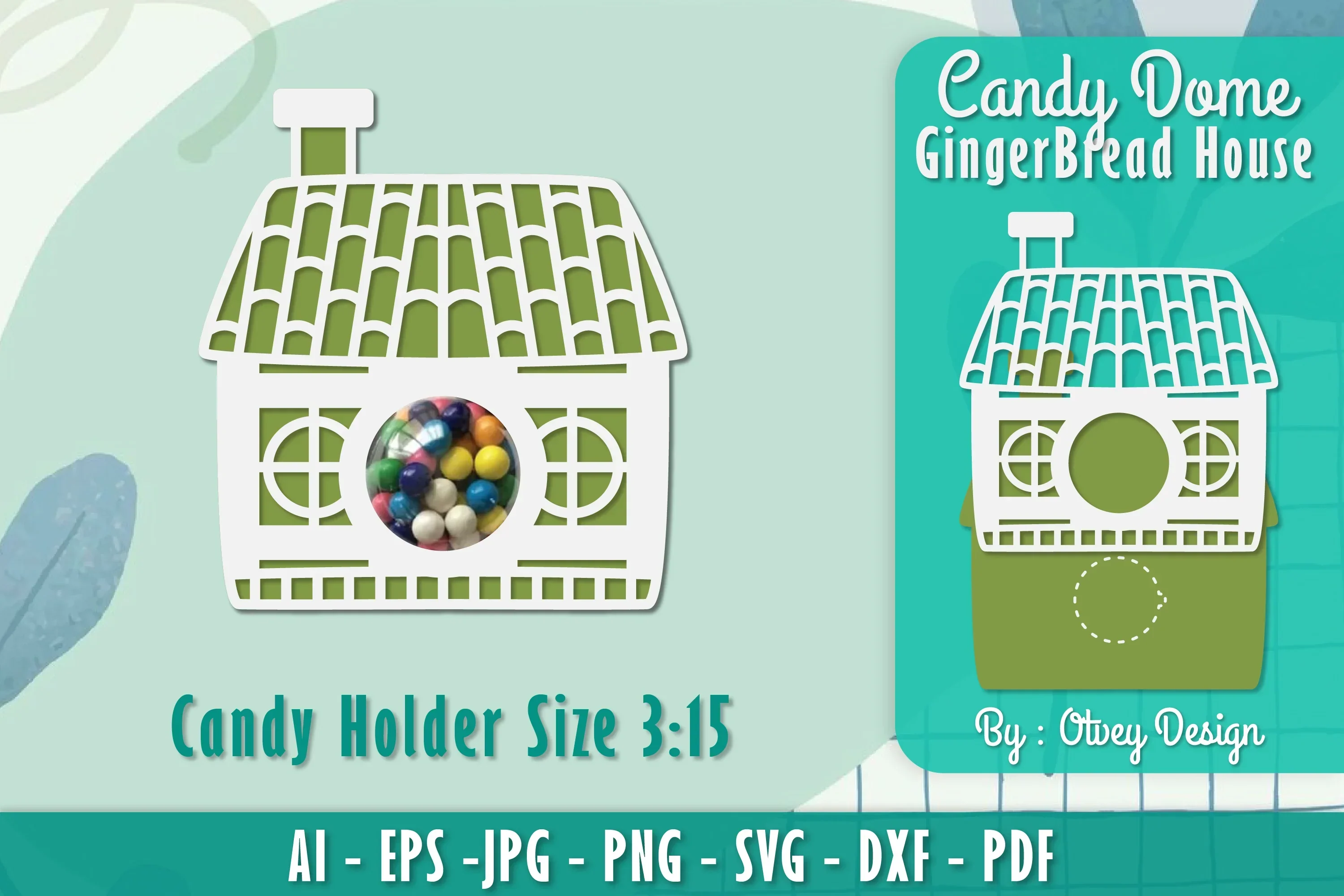 Gingerbread House Candy Holder SVG Bundle
