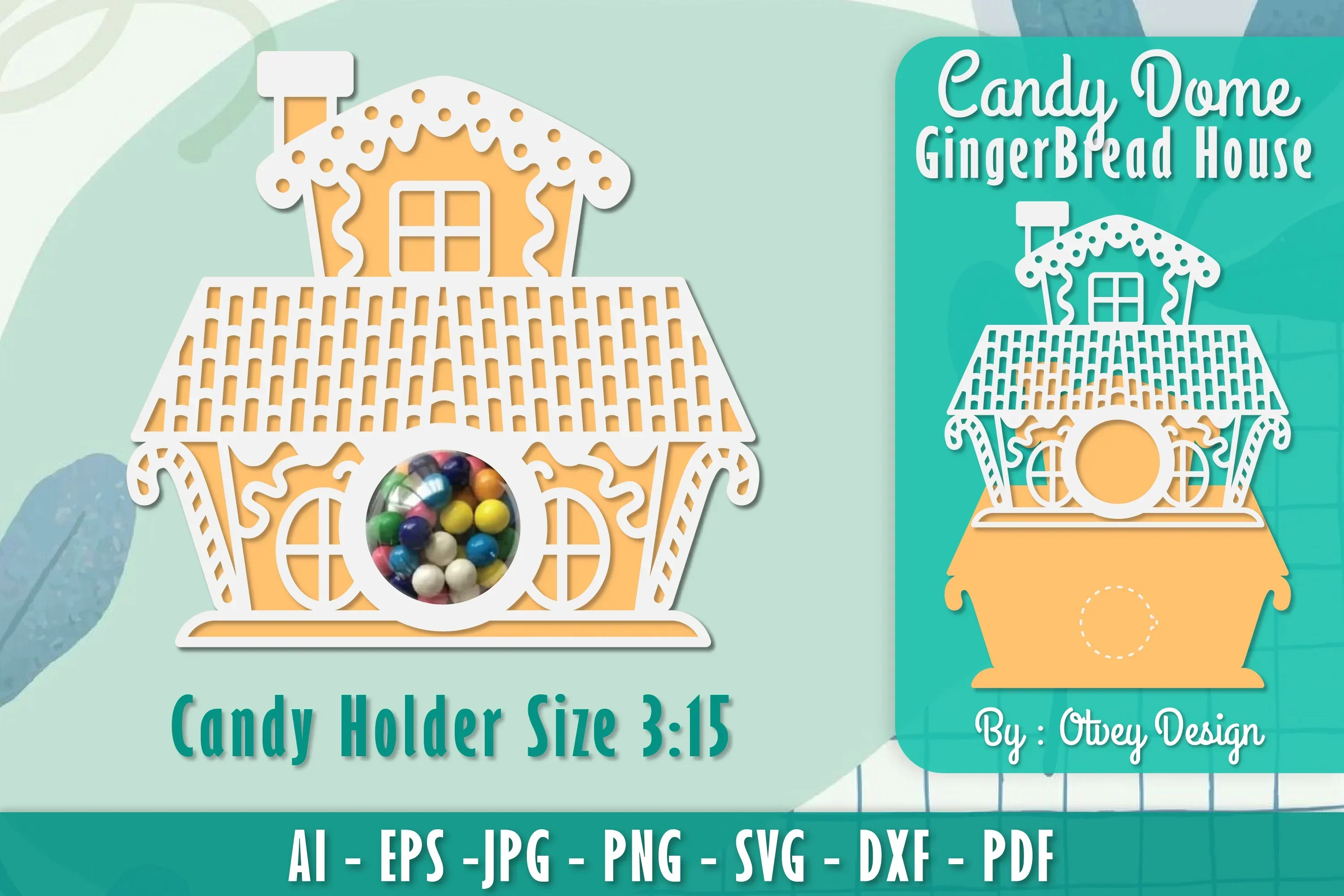 Gingerbread House Candy Holder SVG Bundle